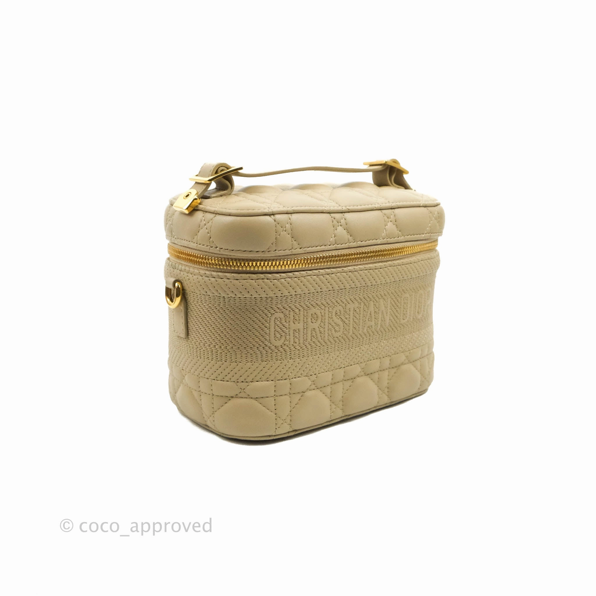 Christian Dior Small Diortravel Vanity Case Beige Lambskin Cannage