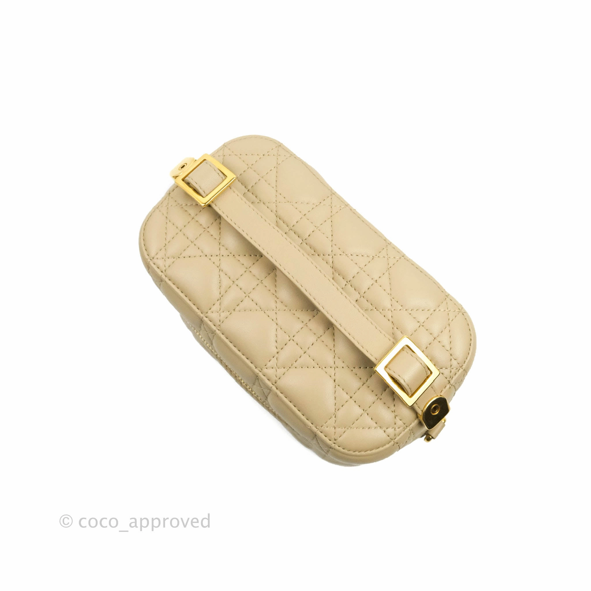 Christian Dior Small Diortravel Vanity Case Beige Lambskin Cannage