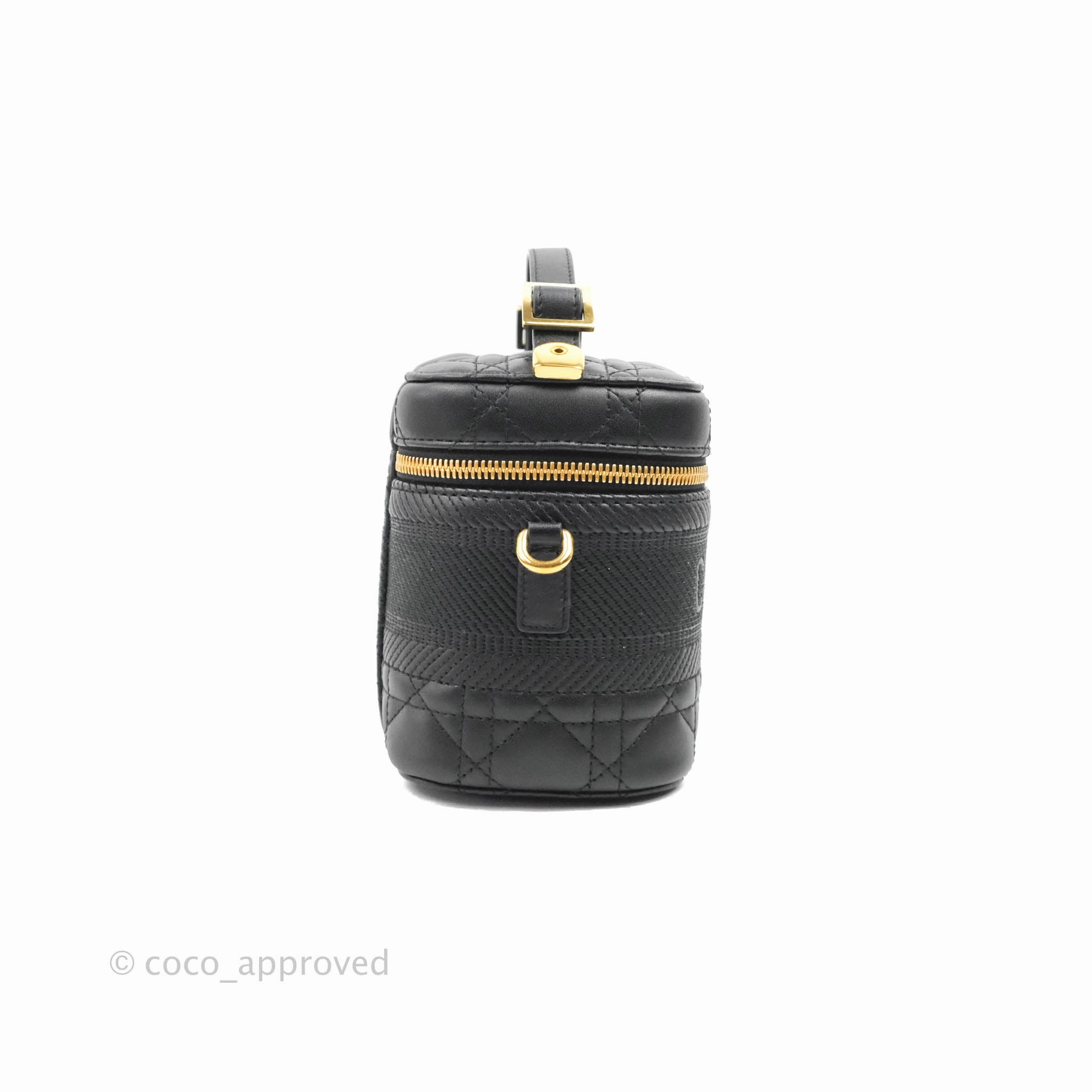 Christian Dior Small Diortravel Vanity Case Black Lambskin Cannage