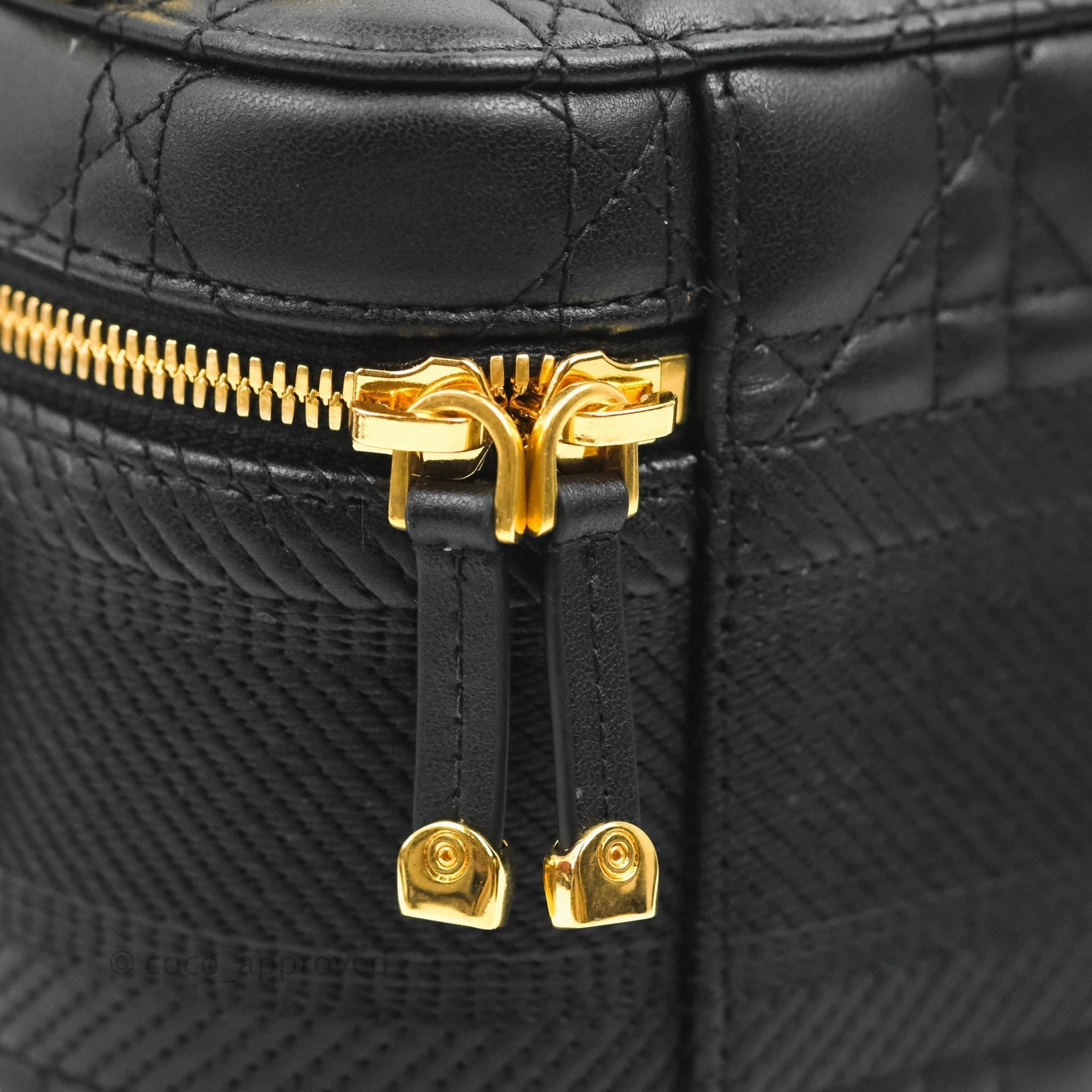 Christian Dior Small Diortravel Vanity Case Black Lambskin Cannage