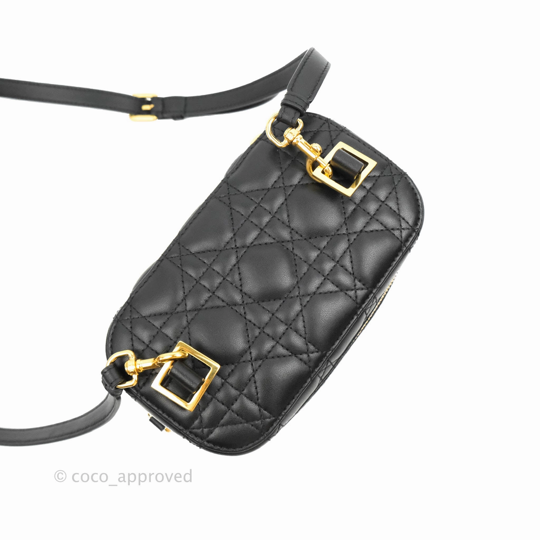 Christian Dior Small Diortravel Vanity Case Black Lambskin Cannage