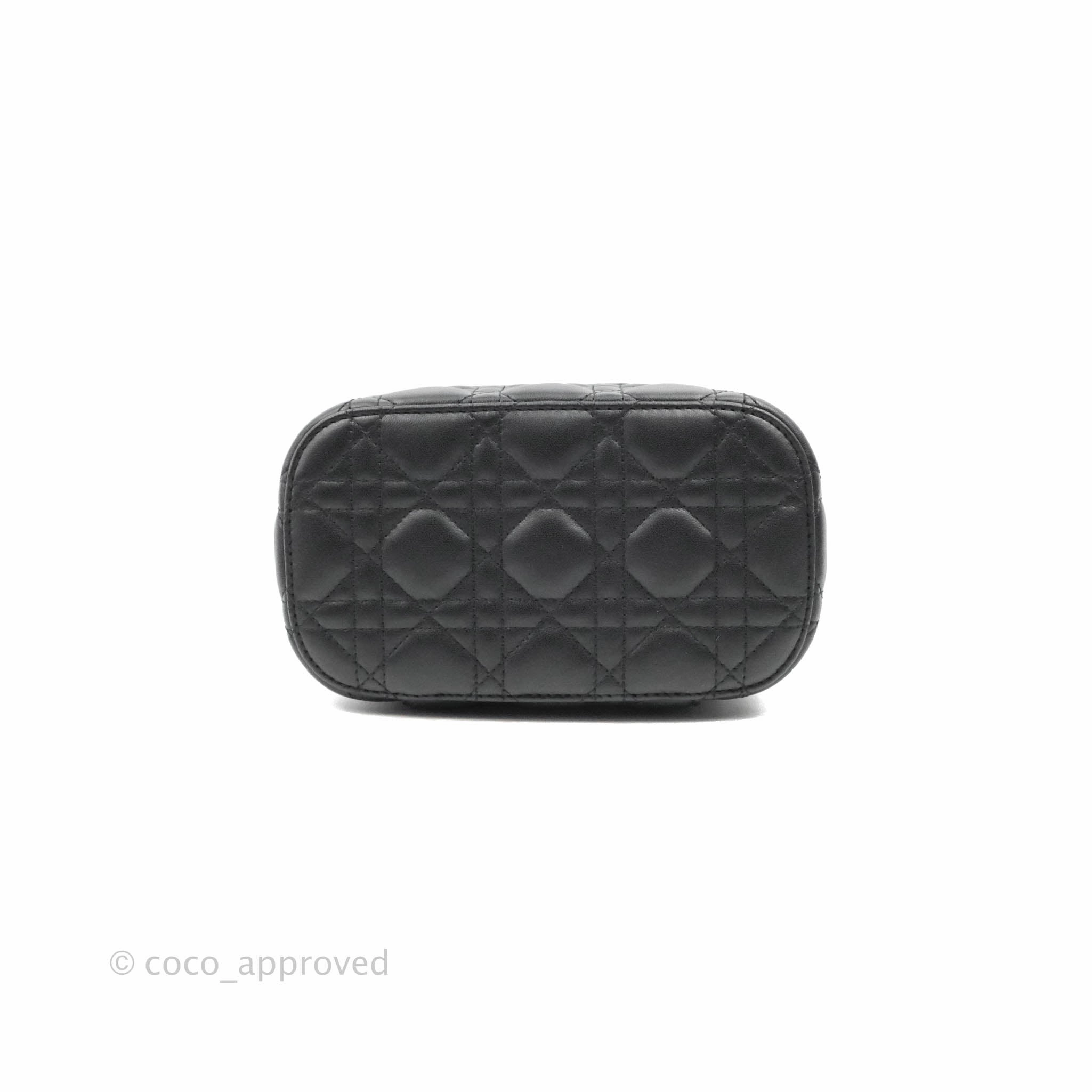 Christian Dior Small Diortravel Vanity Case Black Lambskin Cannage