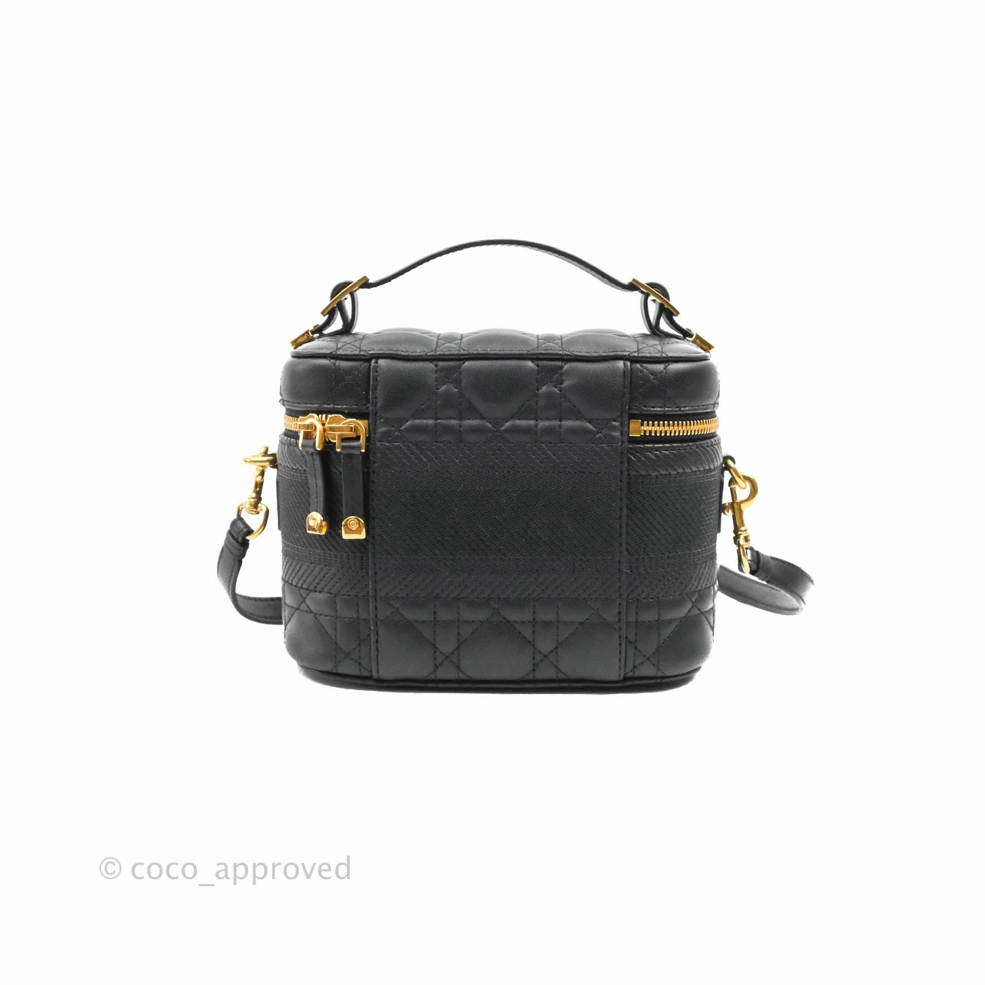Christian Dior Small Diortravel Vanity Case Black Lambskin Cannage