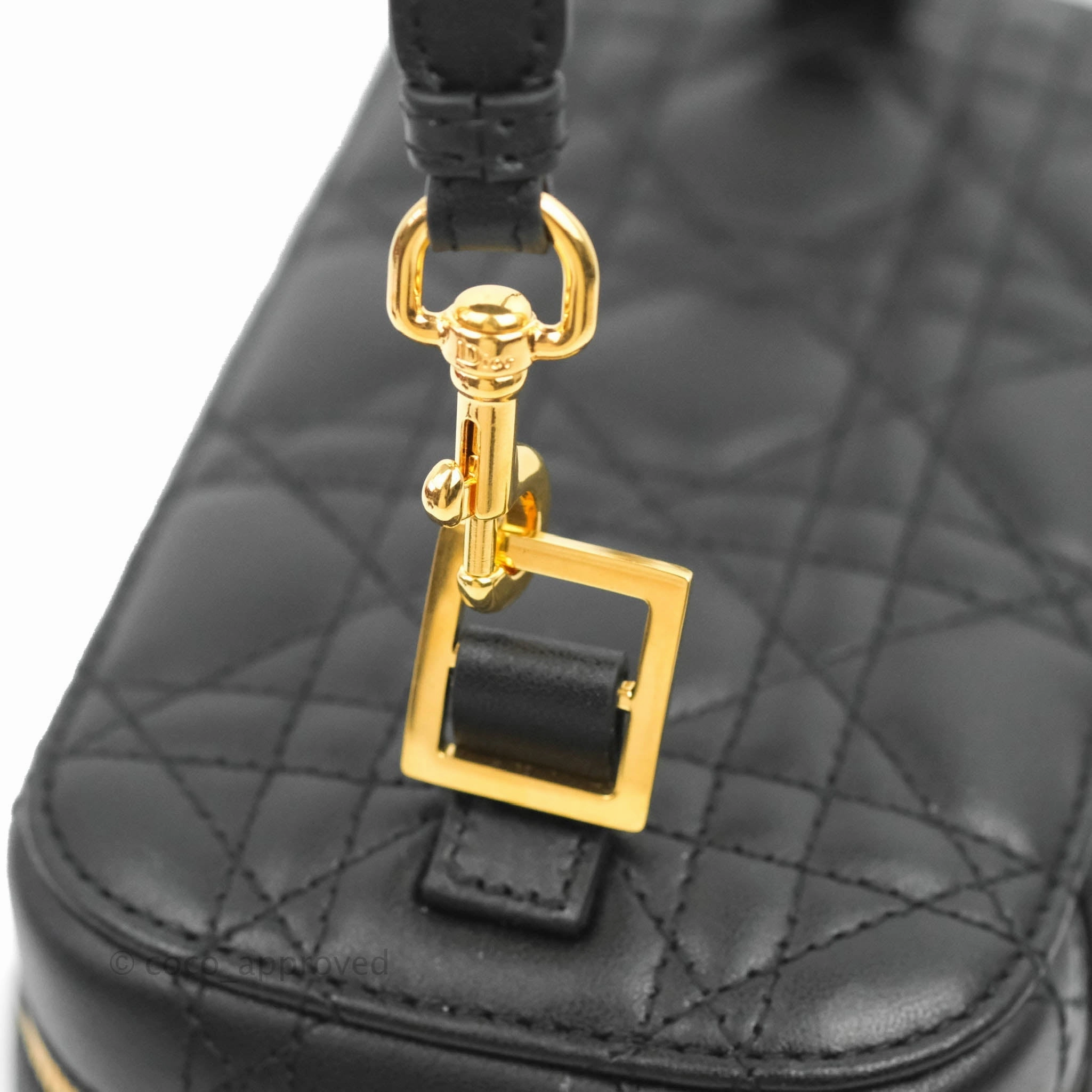 Christian Dior Small Diortravel Vanity Case Black Lambskin Cannage