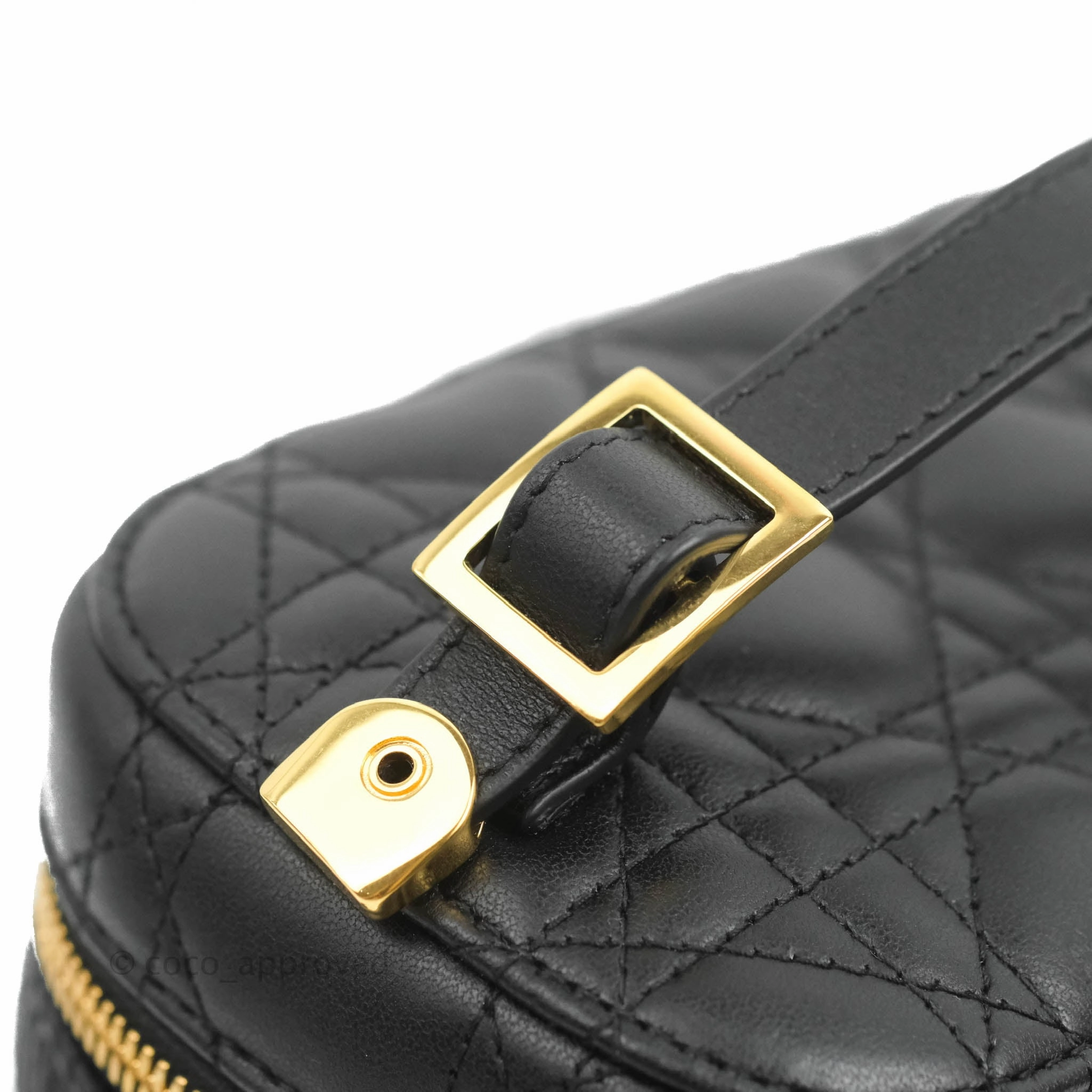 Christian Dior Small Diortravel Vanity Case Black Lambskin Cannage