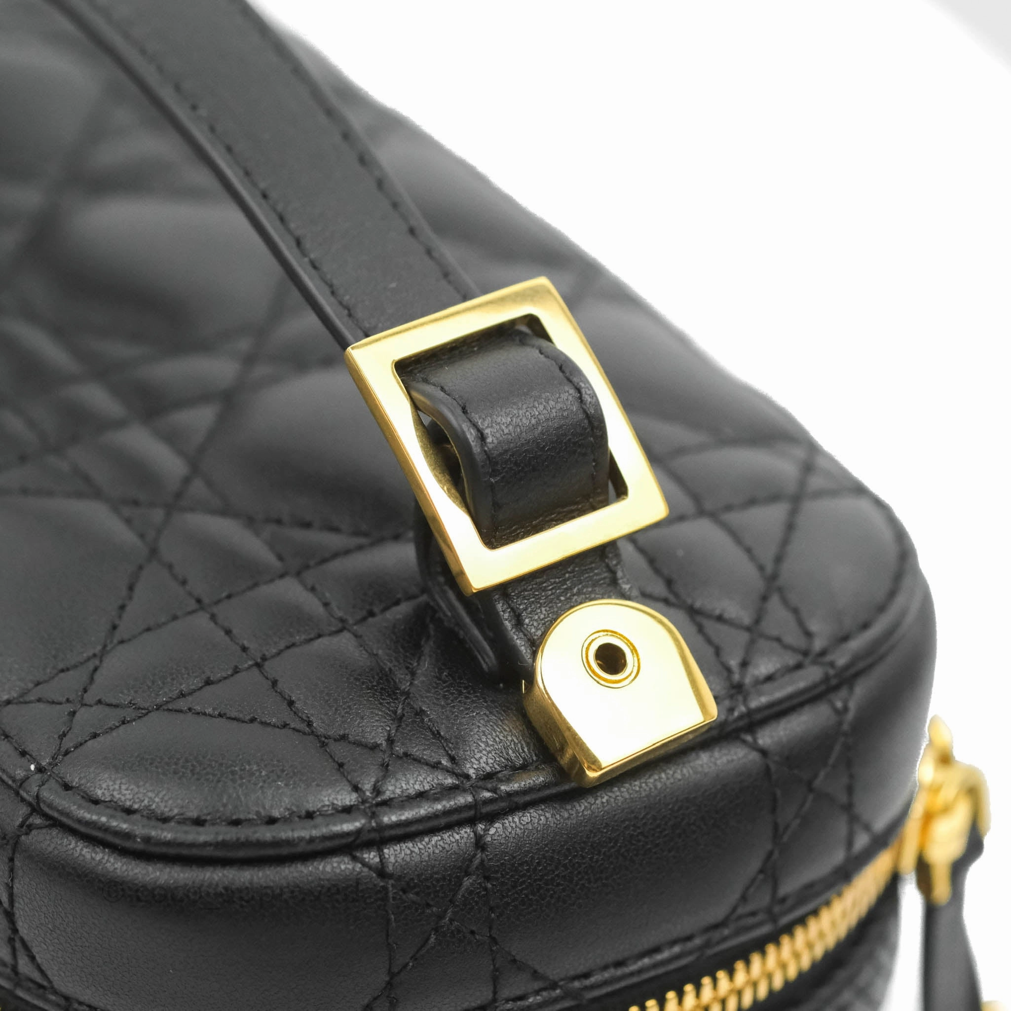 Christian Dior Small Diortravel Vanity Case Black Lambskin Cannage