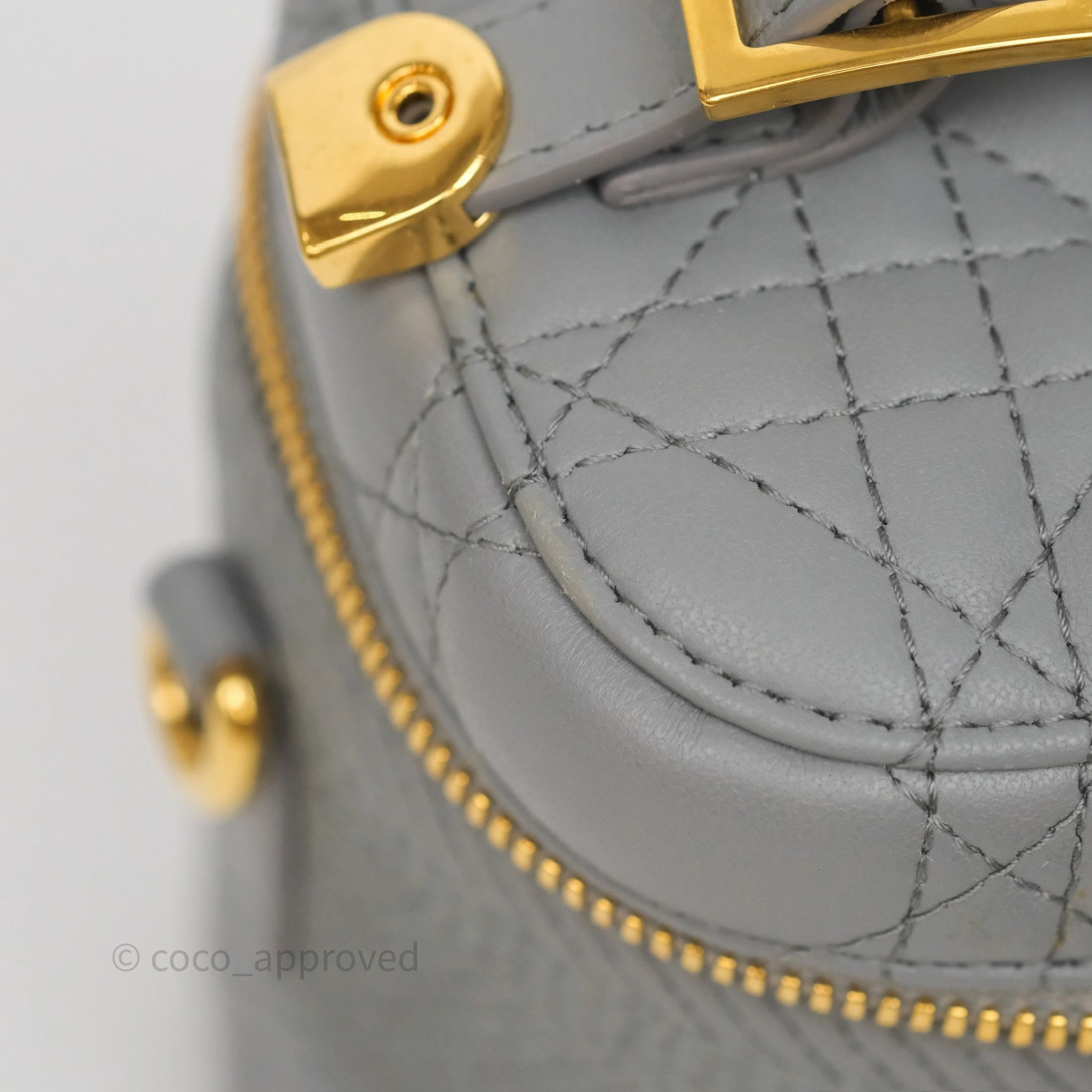 Christian Dior Small Diortravel Vanity Case Grey Lambskin Cannage