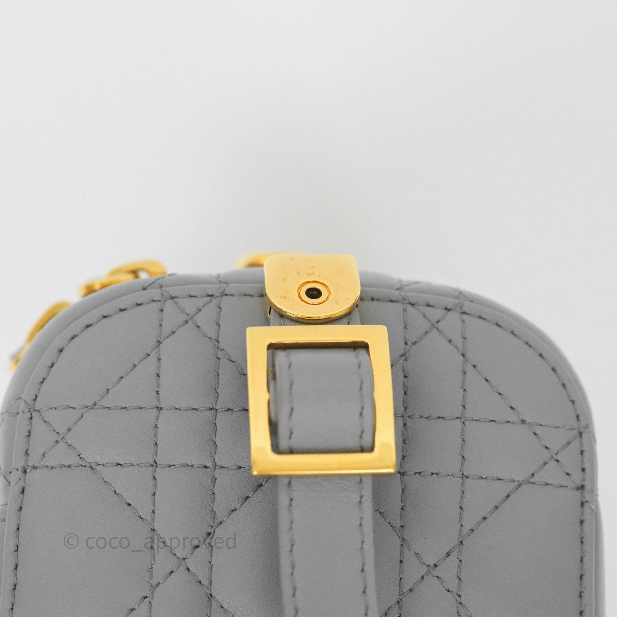 Christian Dior Small Diortravel Vanity Case Grey Lambskin Cannage
