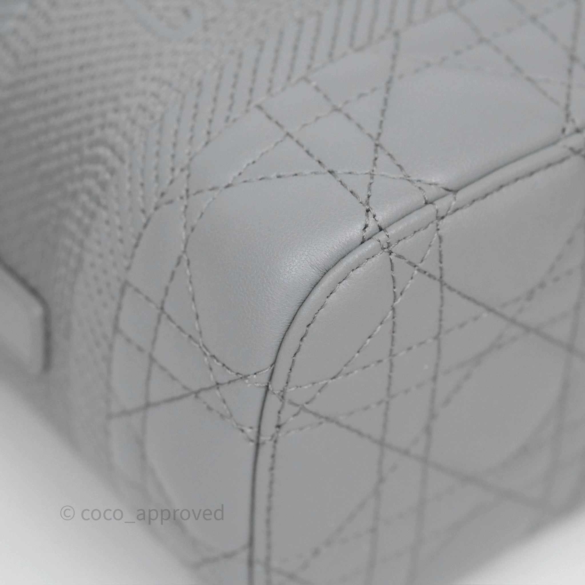 Christian Dior Small Diortravel Vanity Case Grey Lambskin Cannage