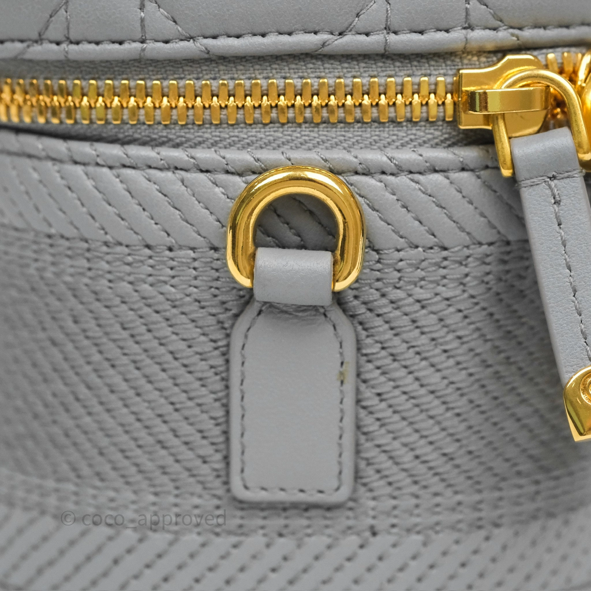 Christian Dior Small Diortravel Vanity Case Grey Lambskin Cannage