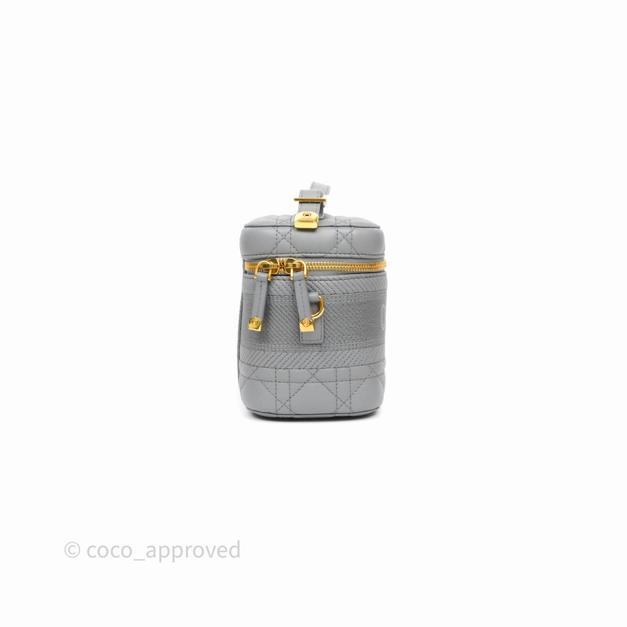 Christian Dior Small Diortravel Vanity Case Grey Lambskin Cannage