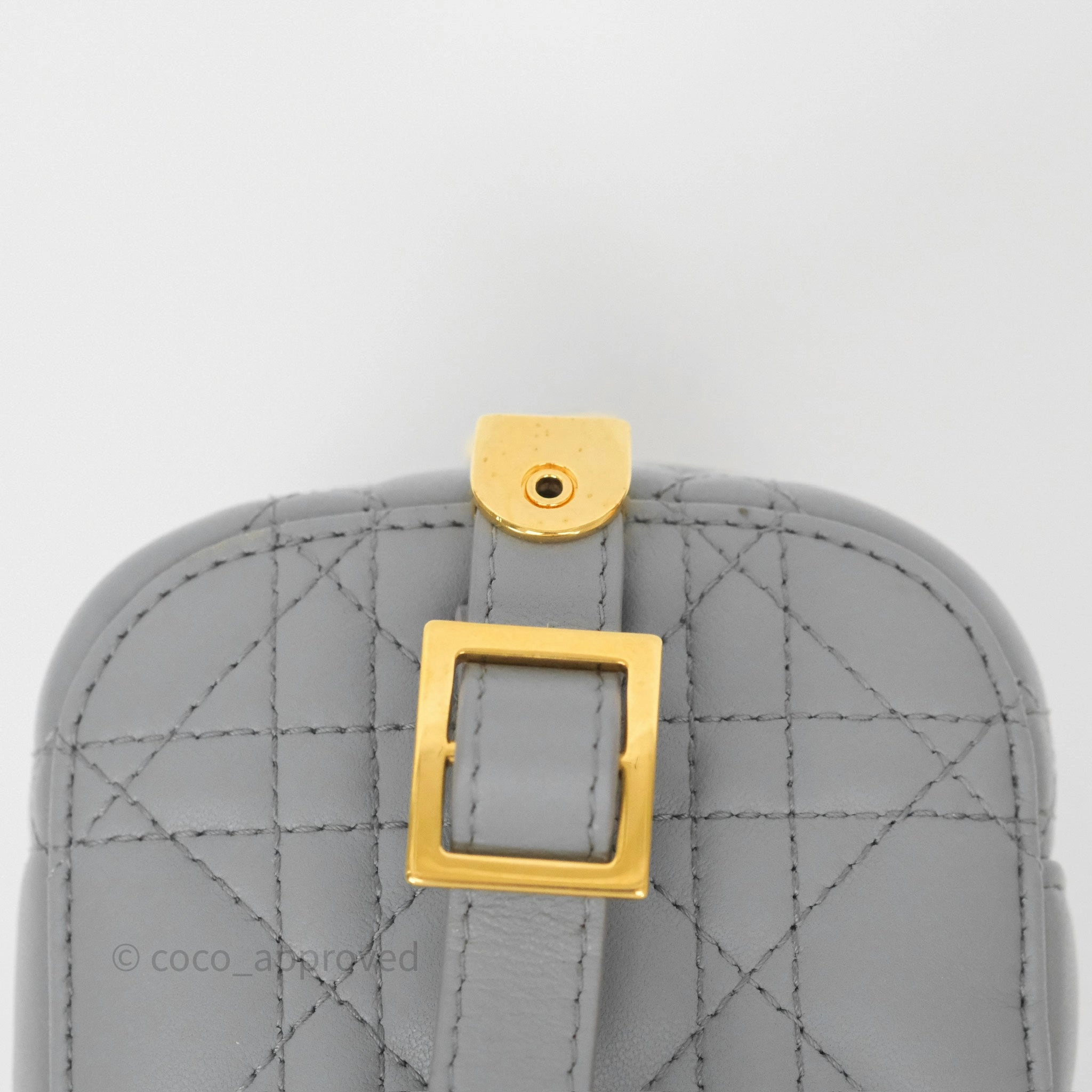 Christian Dior Small Diortravel Vanity Case Grey Lambskin Cannage