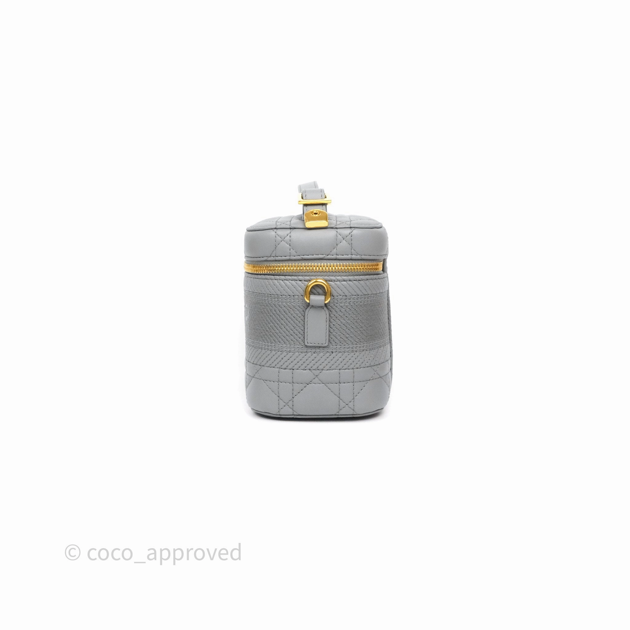 Christian Dior Small Diortravel Vanity Case Grey Lambskin Cannage