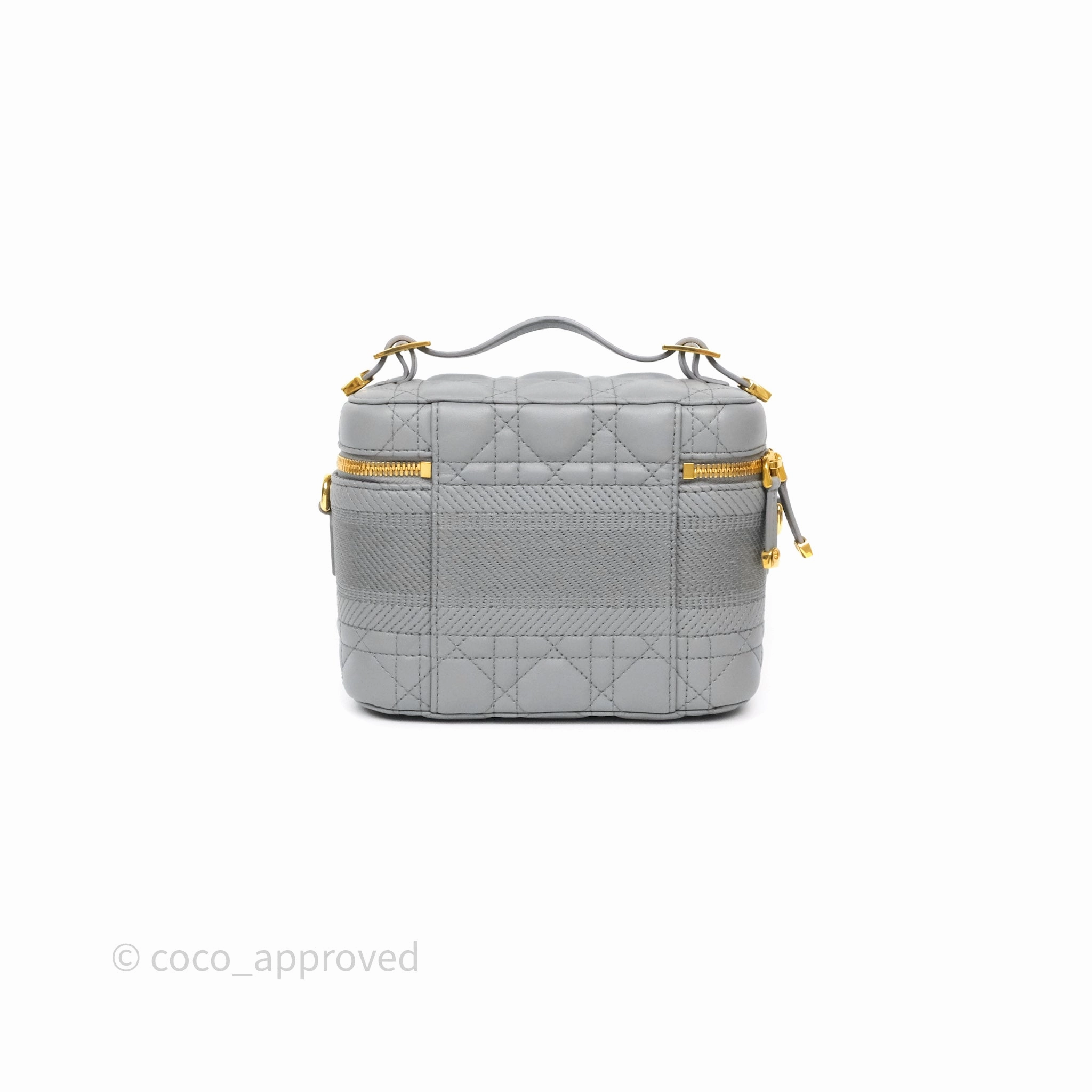 Christian Dior Small Diortravel Vanity Case Grey Lambskin Cannage