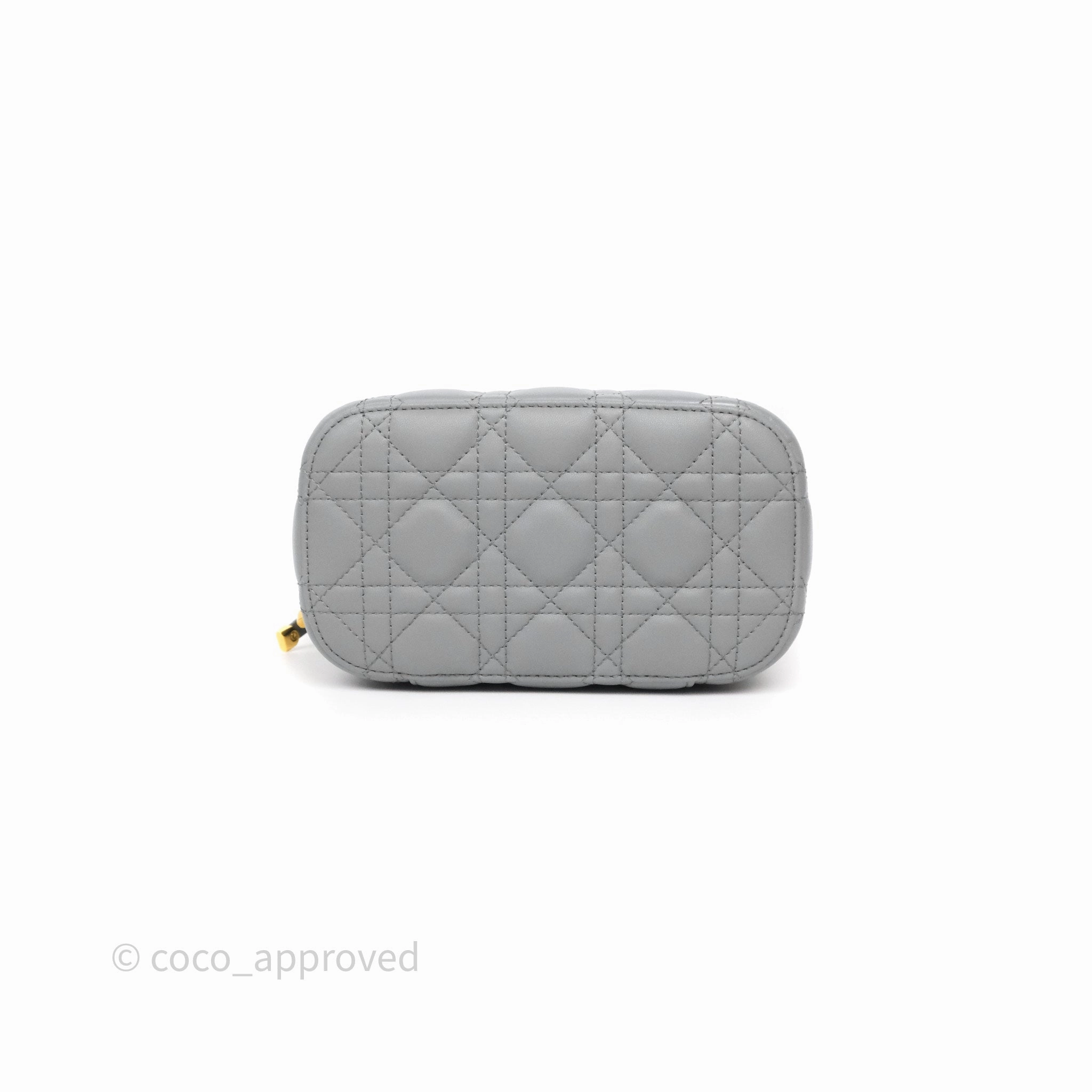 Christian Dior Small Diortravel Vanity Case Grey Lambskin Cannage