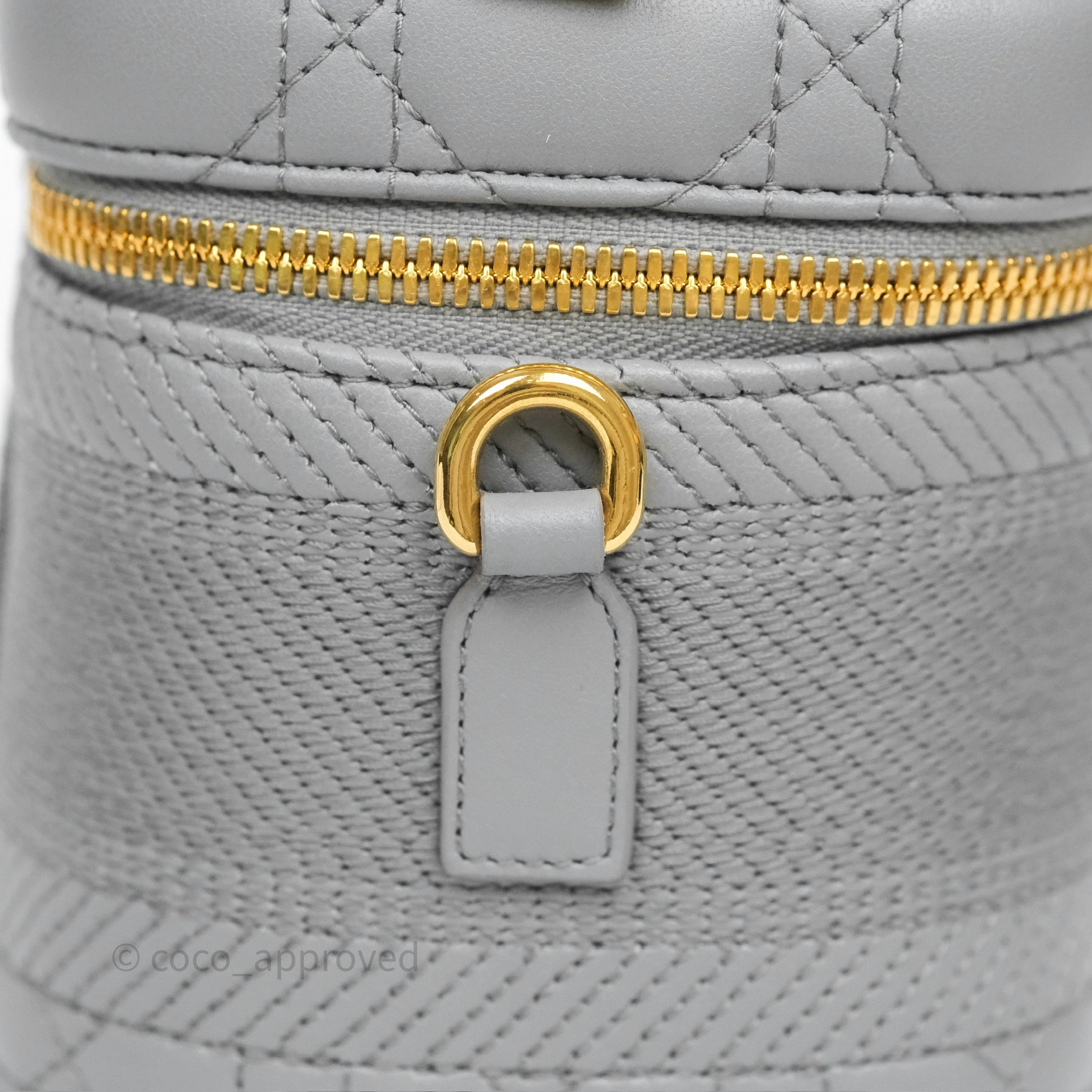 Christian Dior Small Diortravel Vanity Case Grey Lambskin Cannage