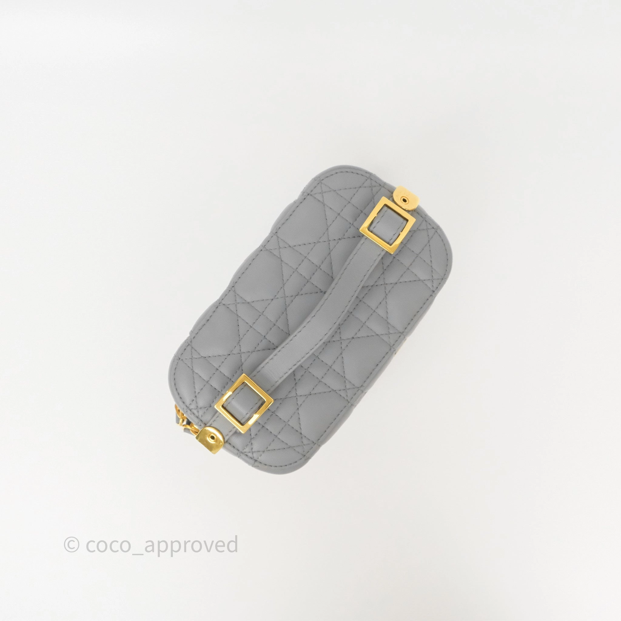 Christian Dior Small Diortravel Vanity Case Grey Lambskin Cannage