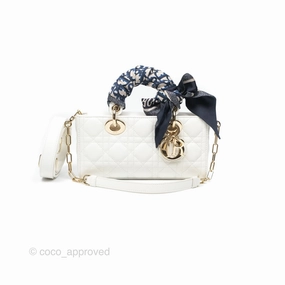 Christian Dior Small Lady D-Joy Bag Latte Lambskin Cannage Gold Hardware