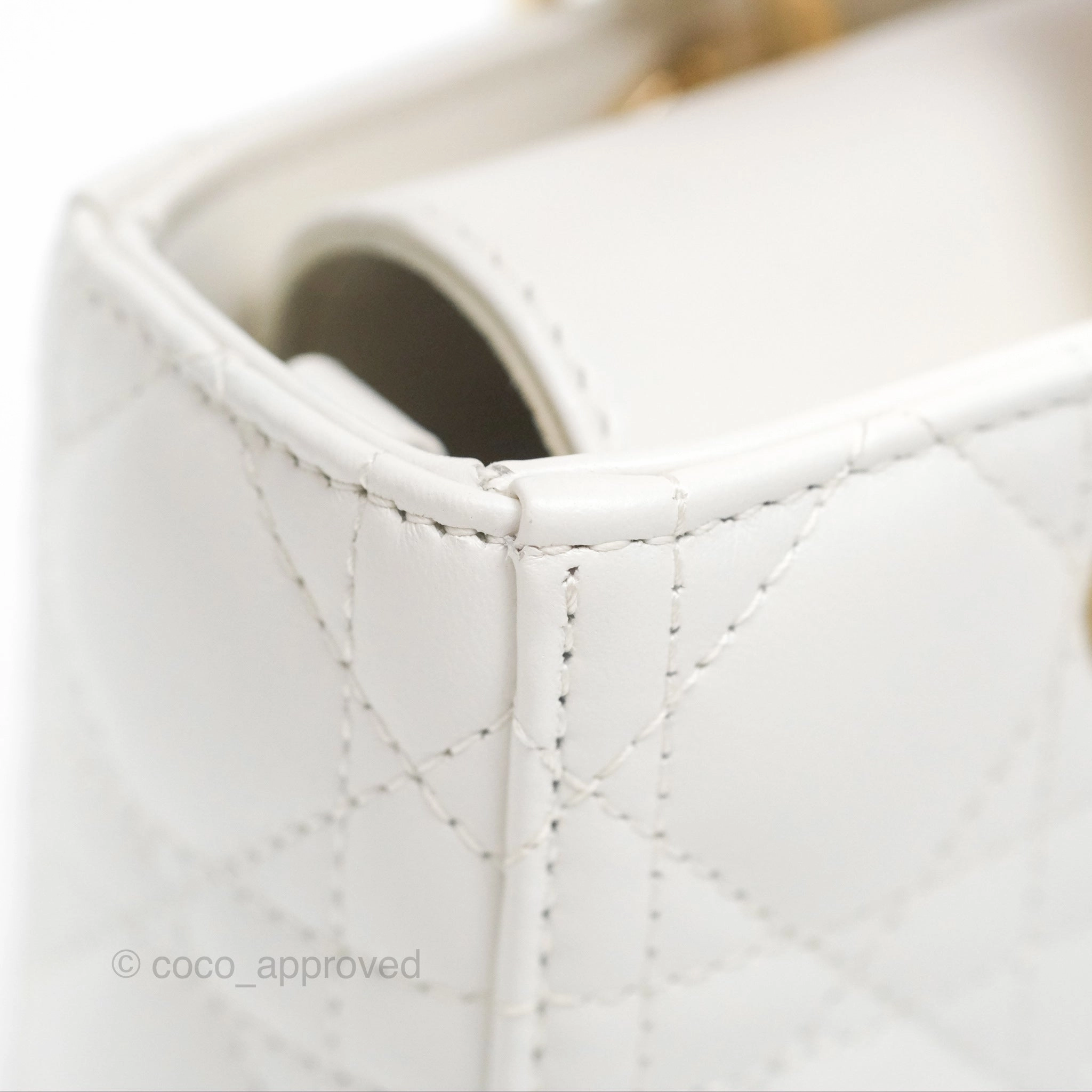 Christian Dior Small Lady D-Joy Bag Latte Lambskin Cannage Gold Hardware
