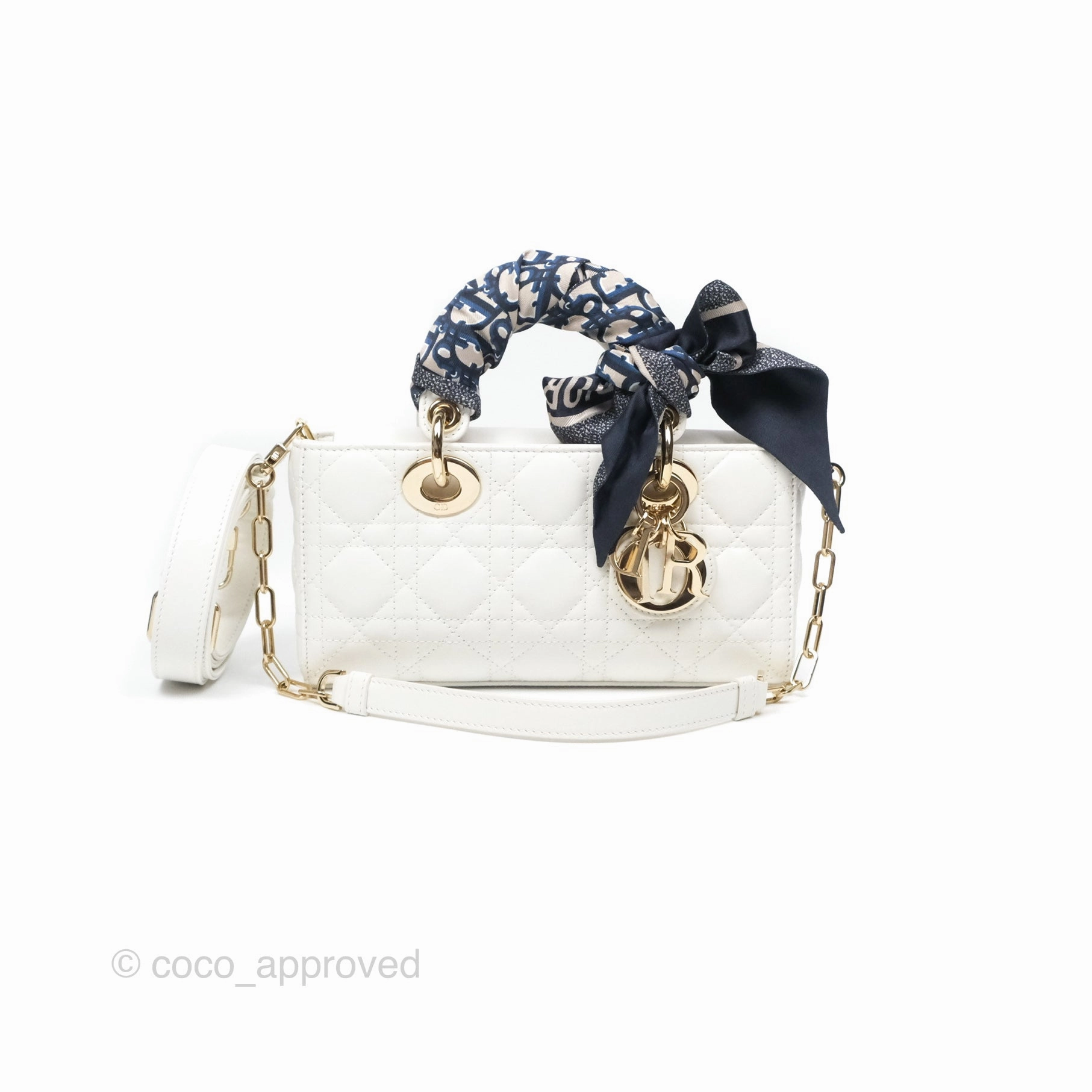 Christian Dior Small Lady D-Joy Bag Latte Lambskin Cannage Gold Hardware