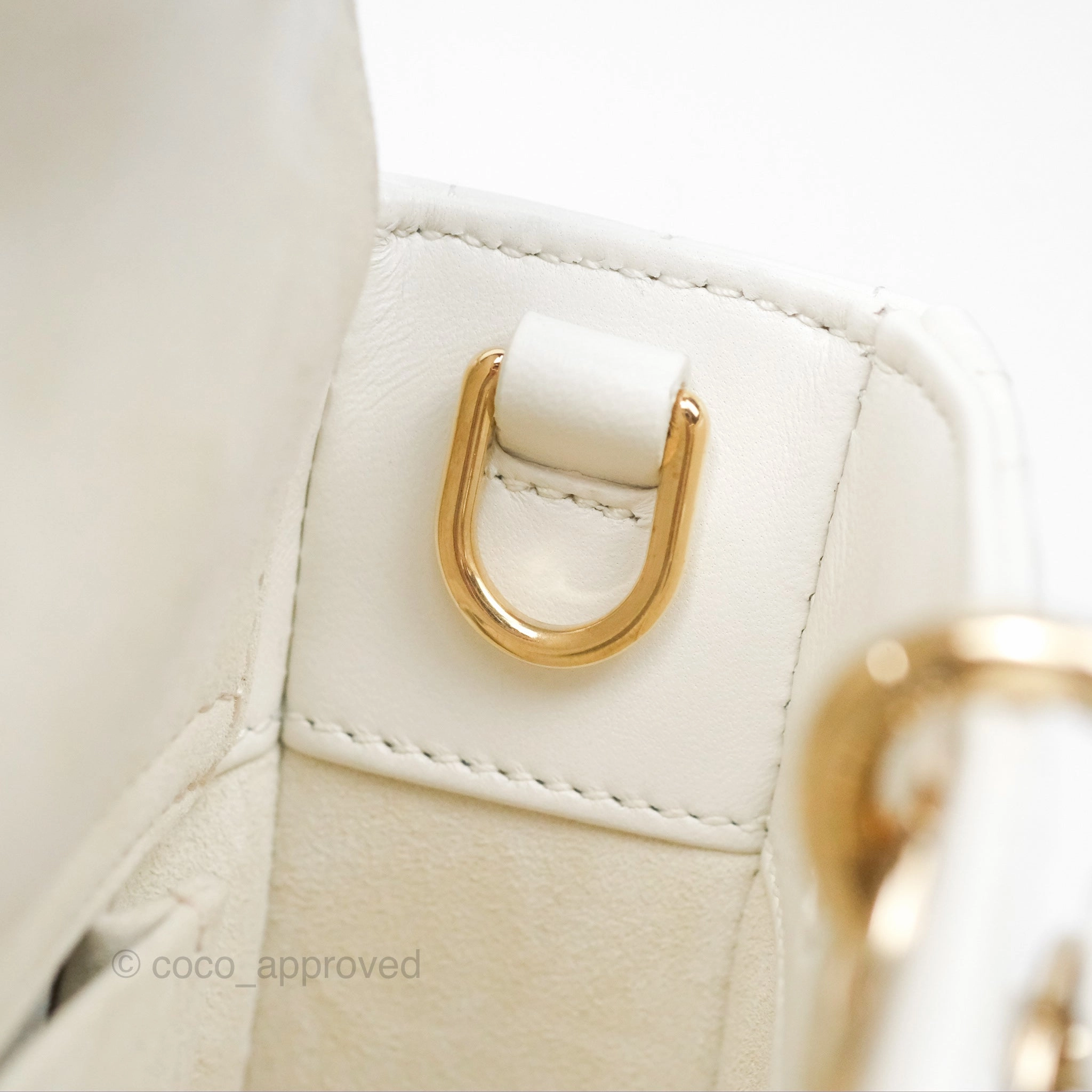 Christian Dior Small Lady D-Joy Bag Latte Lambskin Cannage Gold Hardware