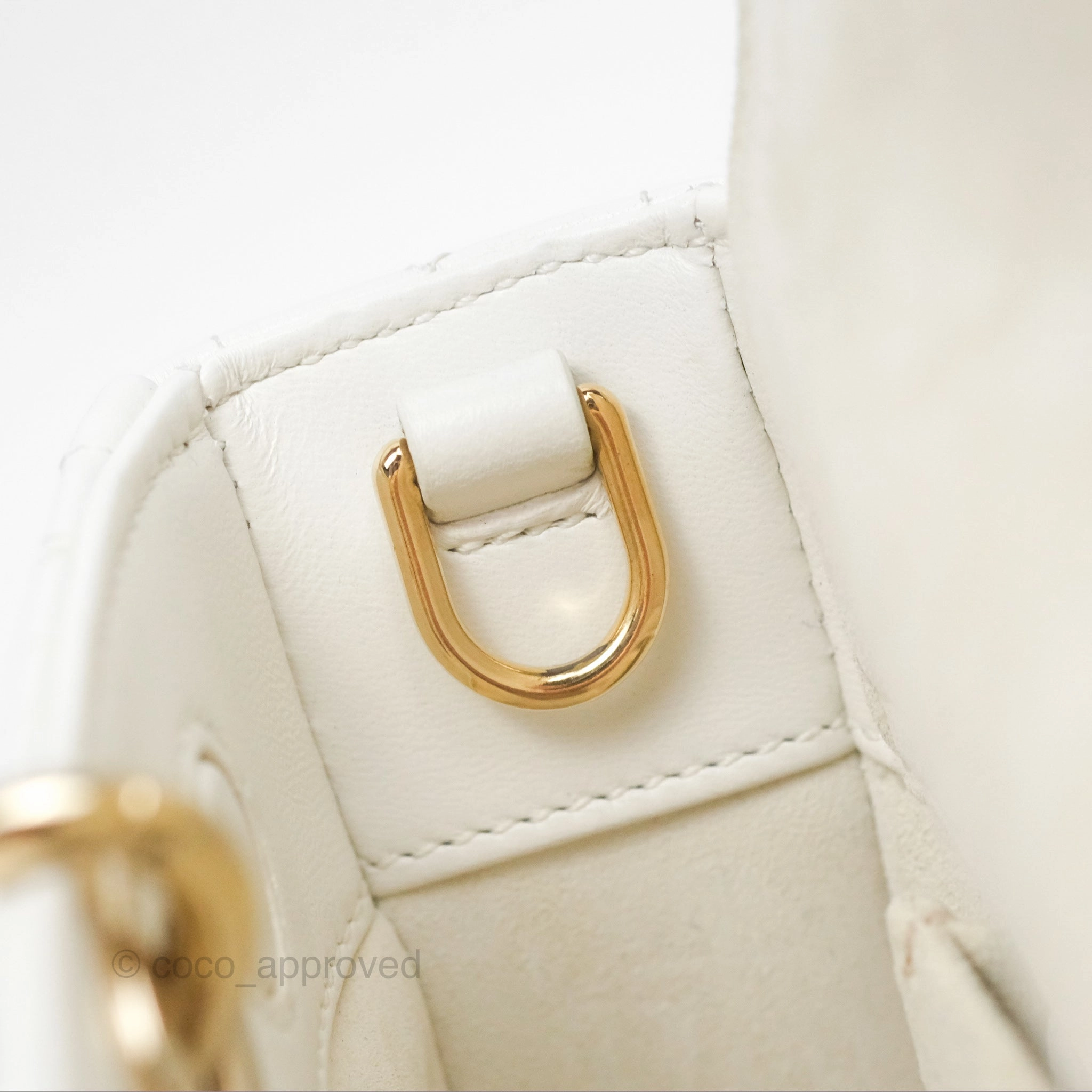 Christian Dior Small Lady D-Joy Bag Latte Lambskin Cannage Gold Hardware