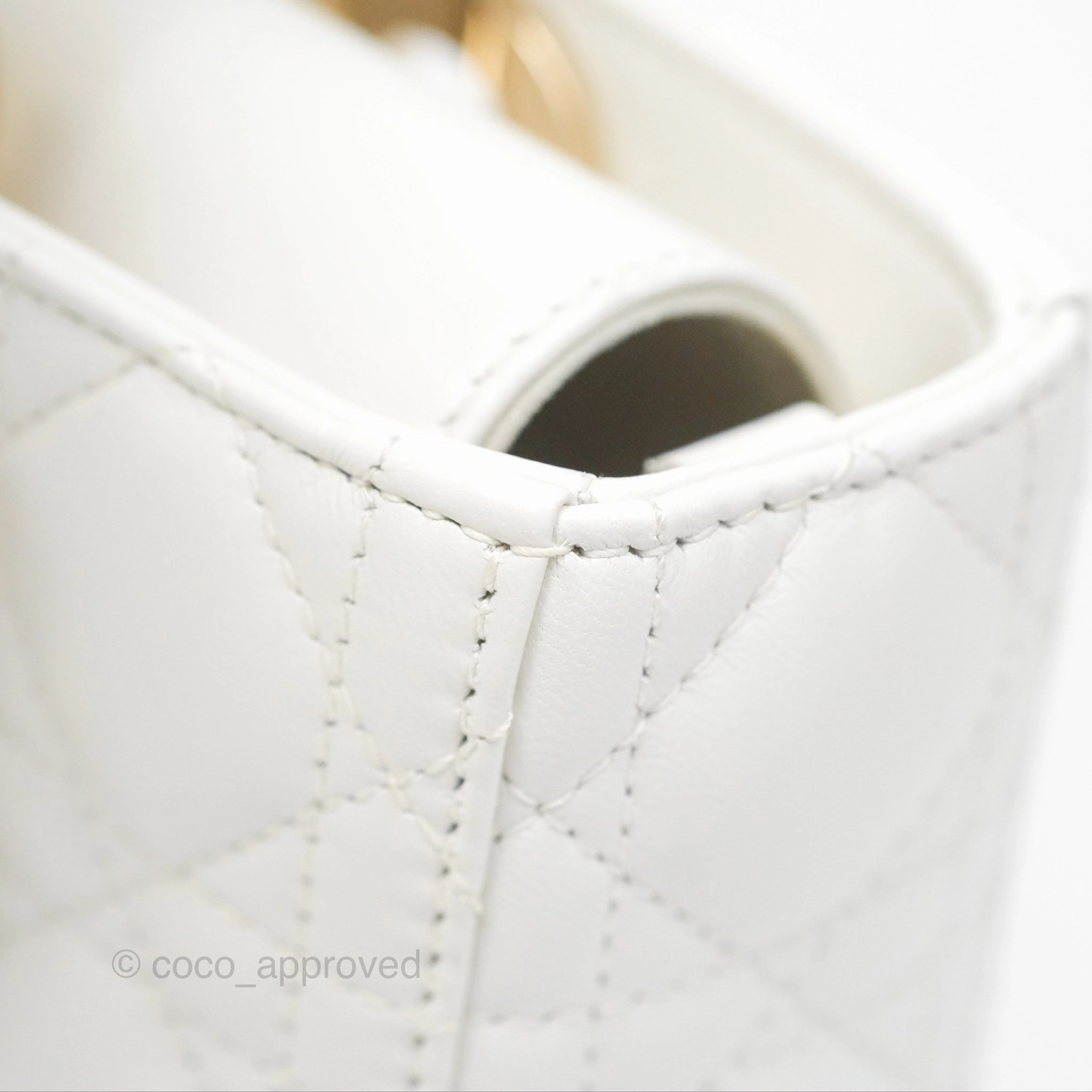 Christian Dior Small Lady D-Joy Bag Latte Lambskin Cannage Gold Hardware