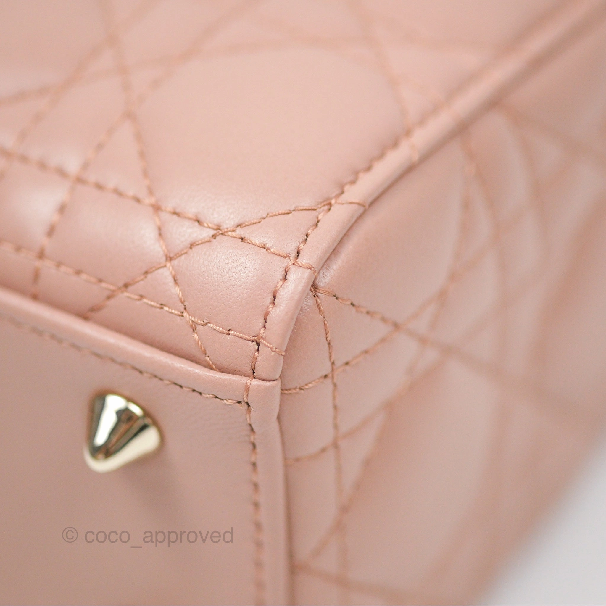 Christian Dior Small Lady Dior My ABCDior Blush Cannage Lambskin Gold Hardware