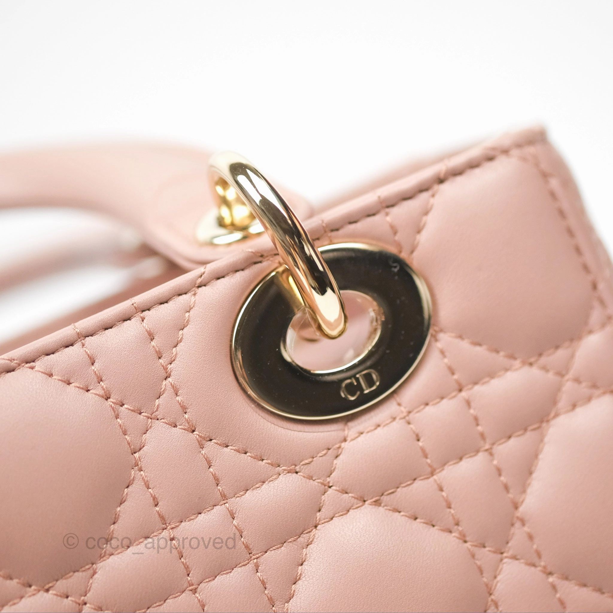 Christian Dior Small Lady Dior My ABCDior Blush Cannage Lambskin Gold Hardware