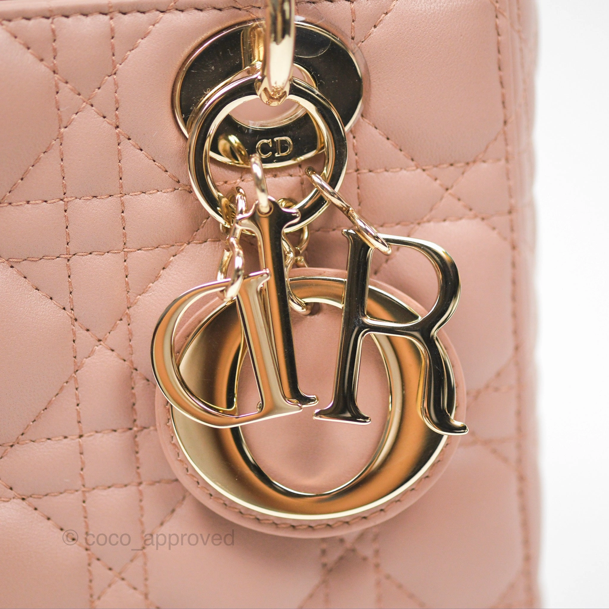 Christian Dior Small Lady Dior My ABCDior Blush Cannage Lambskin Gold Hardware