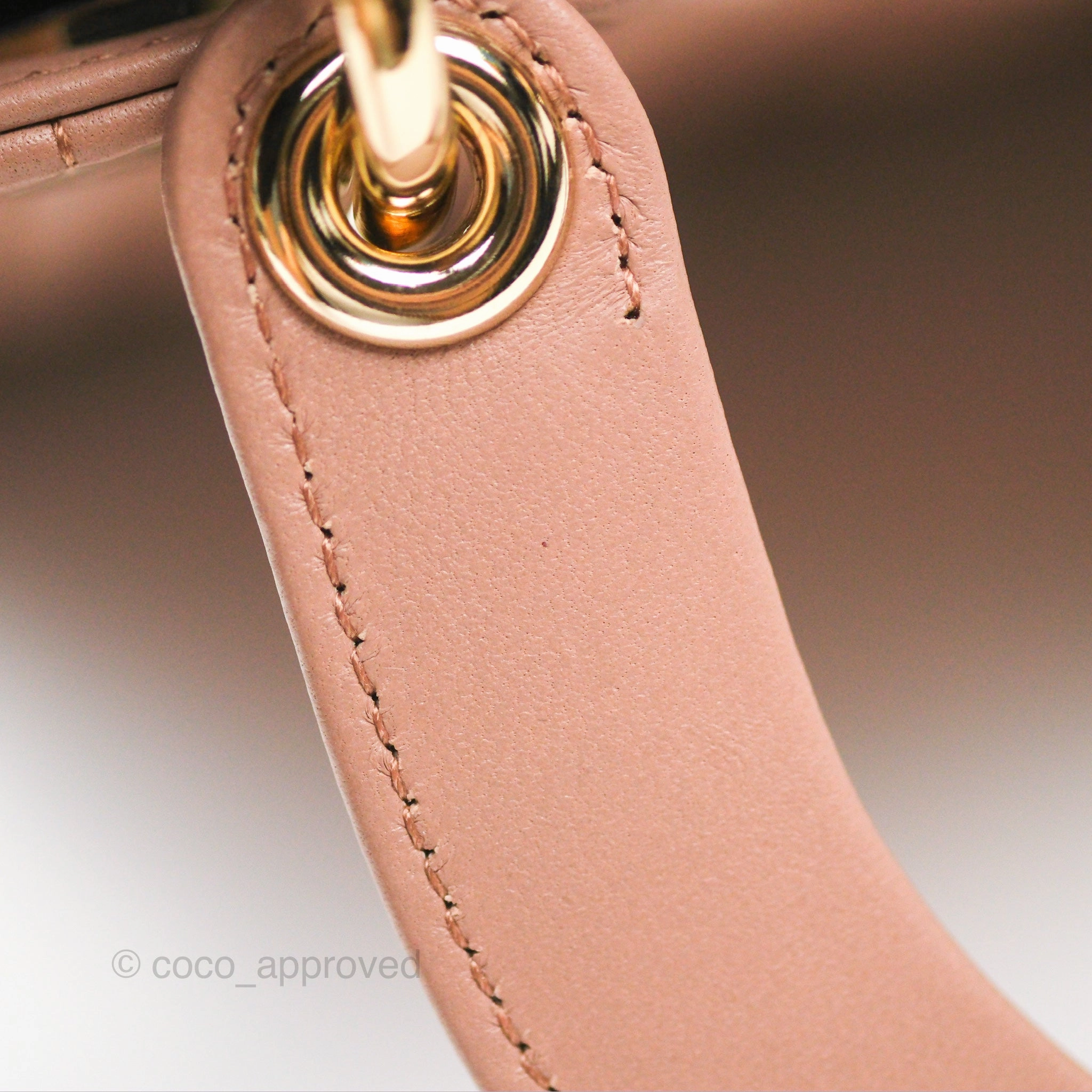 Christian Dior Small Lady Dior My ABCDior Blush Cannage Lambskin Gold Hardware