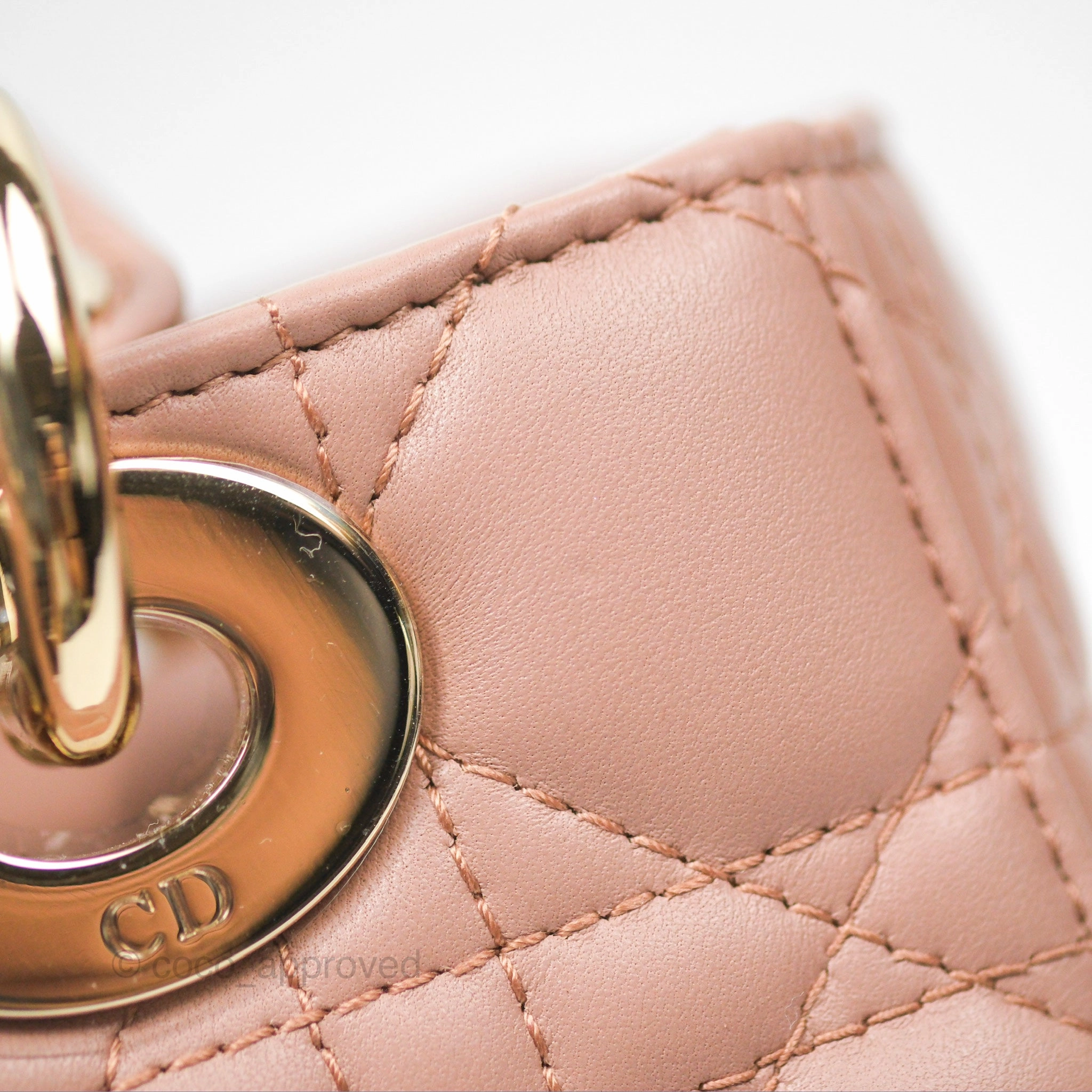Christian Dior Small Lady Dior My ABCDior Blush Cannage Lambskin Gold Hardware
