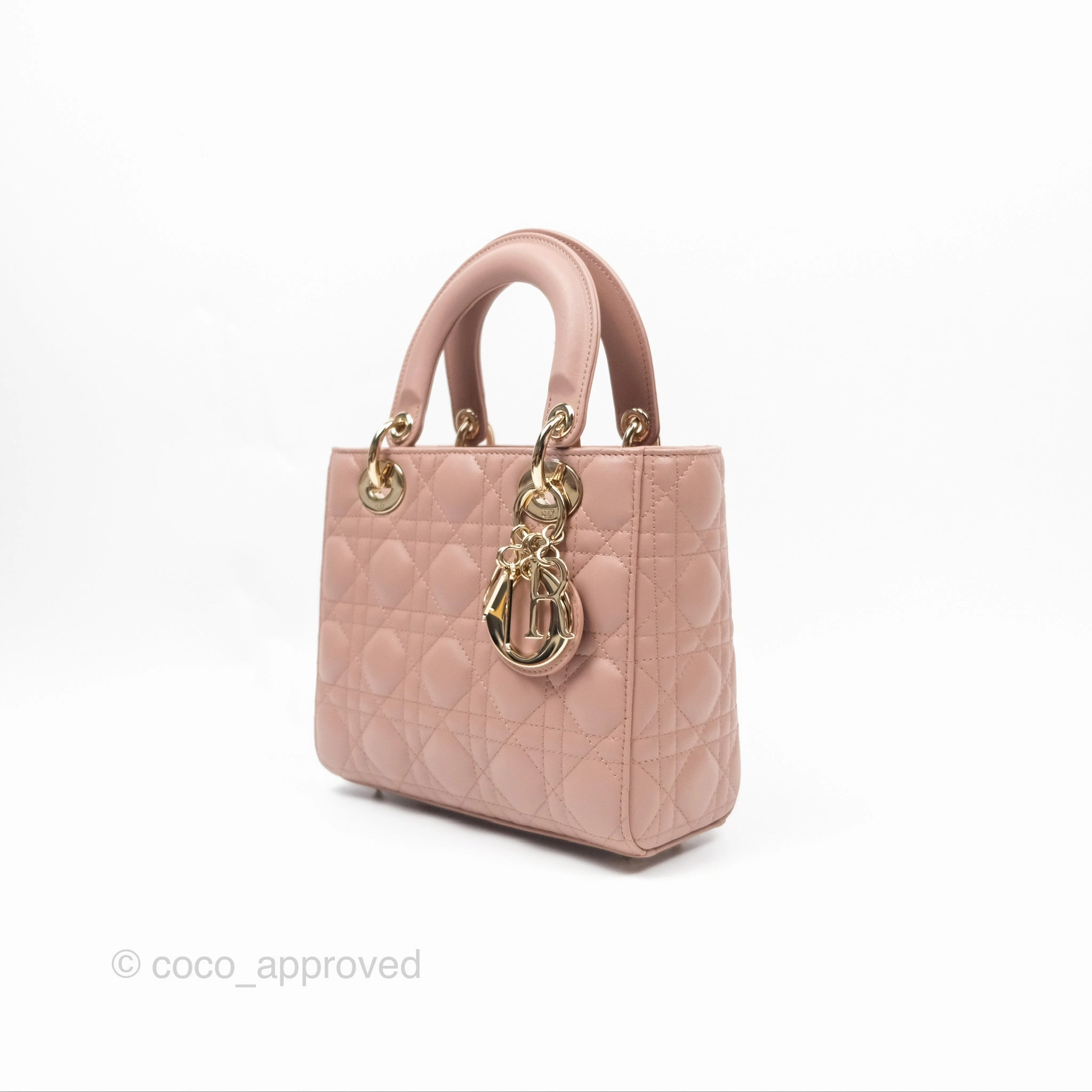 Christian Dior Small Lady Dior My ABCDior Blush Cannage Lambskin Gold Hardware