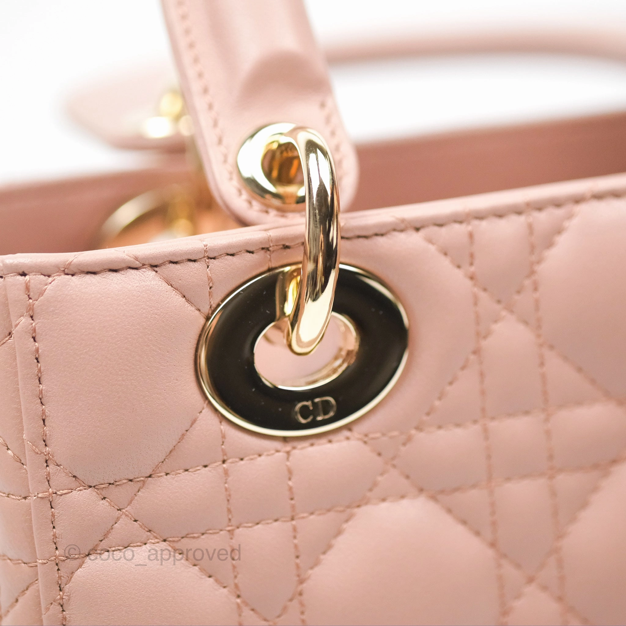 Christian Dior Small Lady Dior My ABCDior Blush Cannage Lambskin Gold Hardware