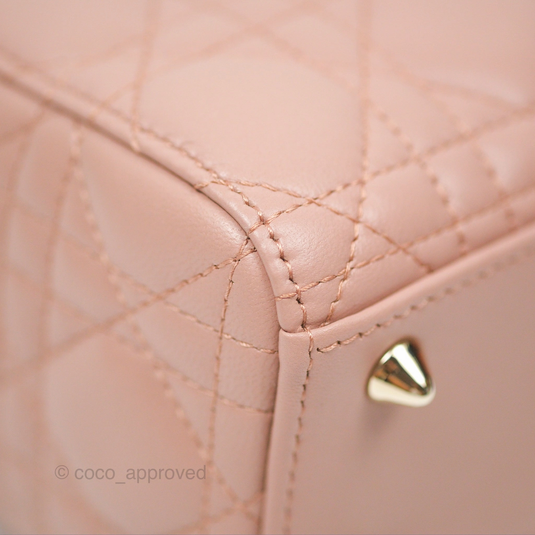 Christian Dior Small Lady Dior My ABCDior Blush Cannage Lambskin Gold Hardware