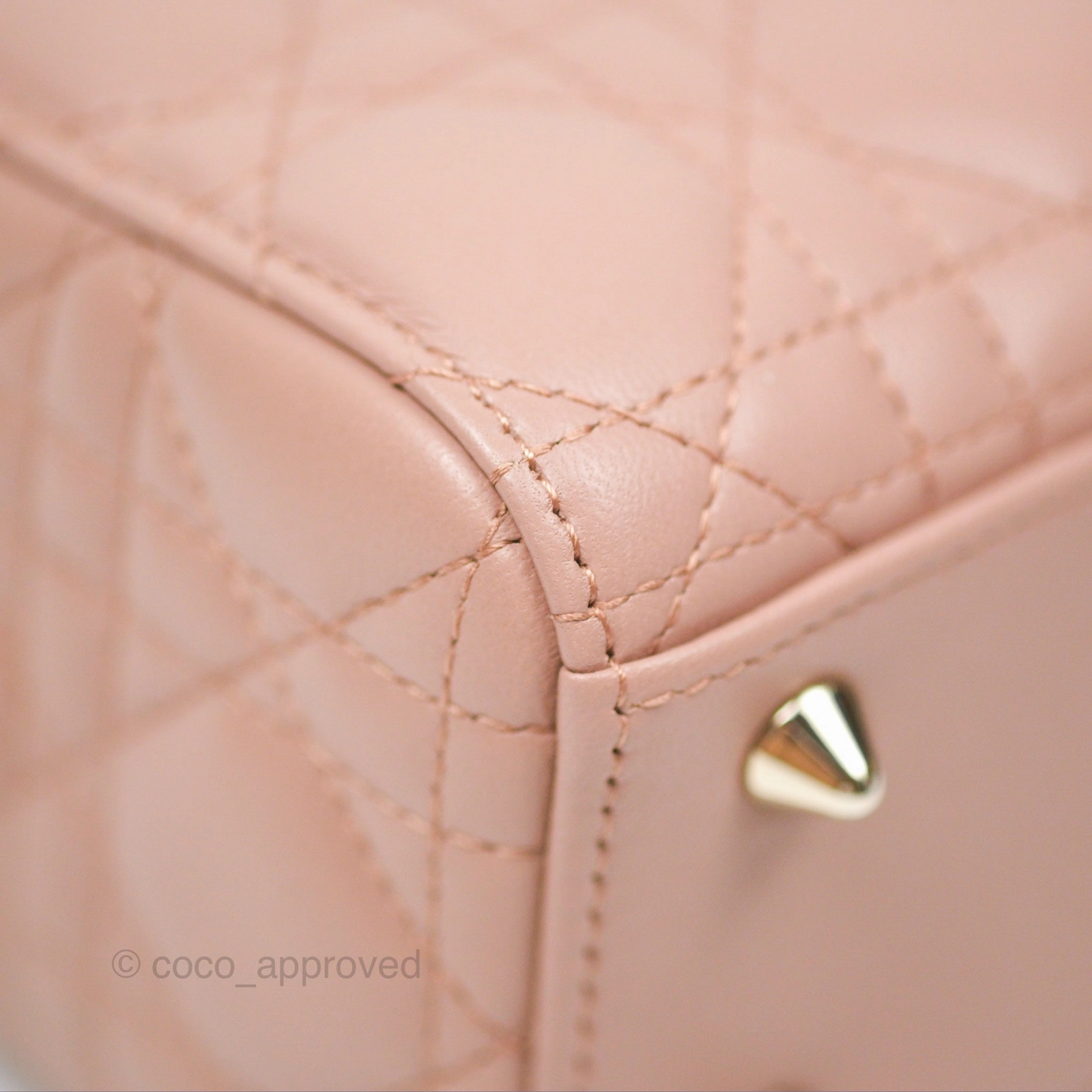 Christian Dior Small Lady Dior My ABCDior Blush Cannage Lambskin Gold Hardware