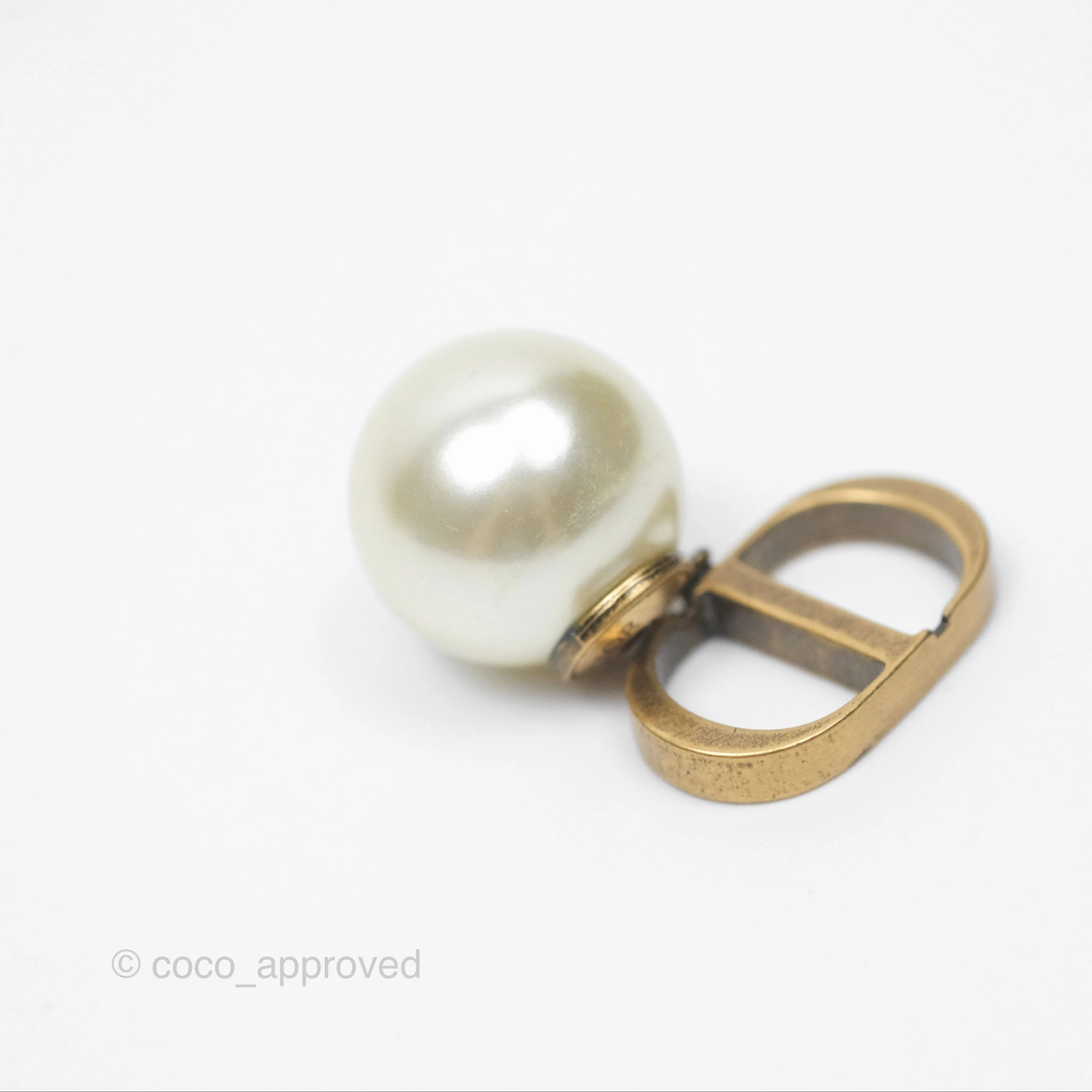 Christian Dior Tribales Pearl CD Earrings Gold Tone