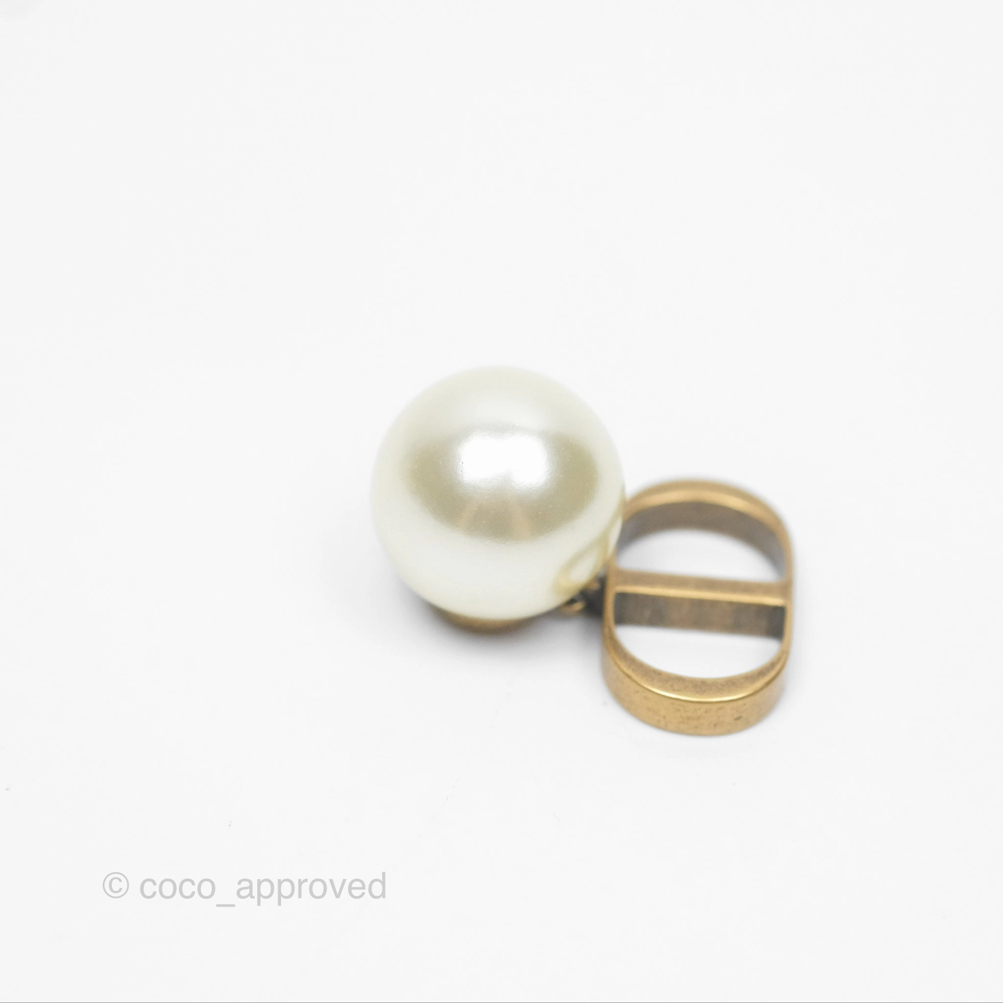 Christian Dior Tribales Pearl CD Earrings Gold Tone