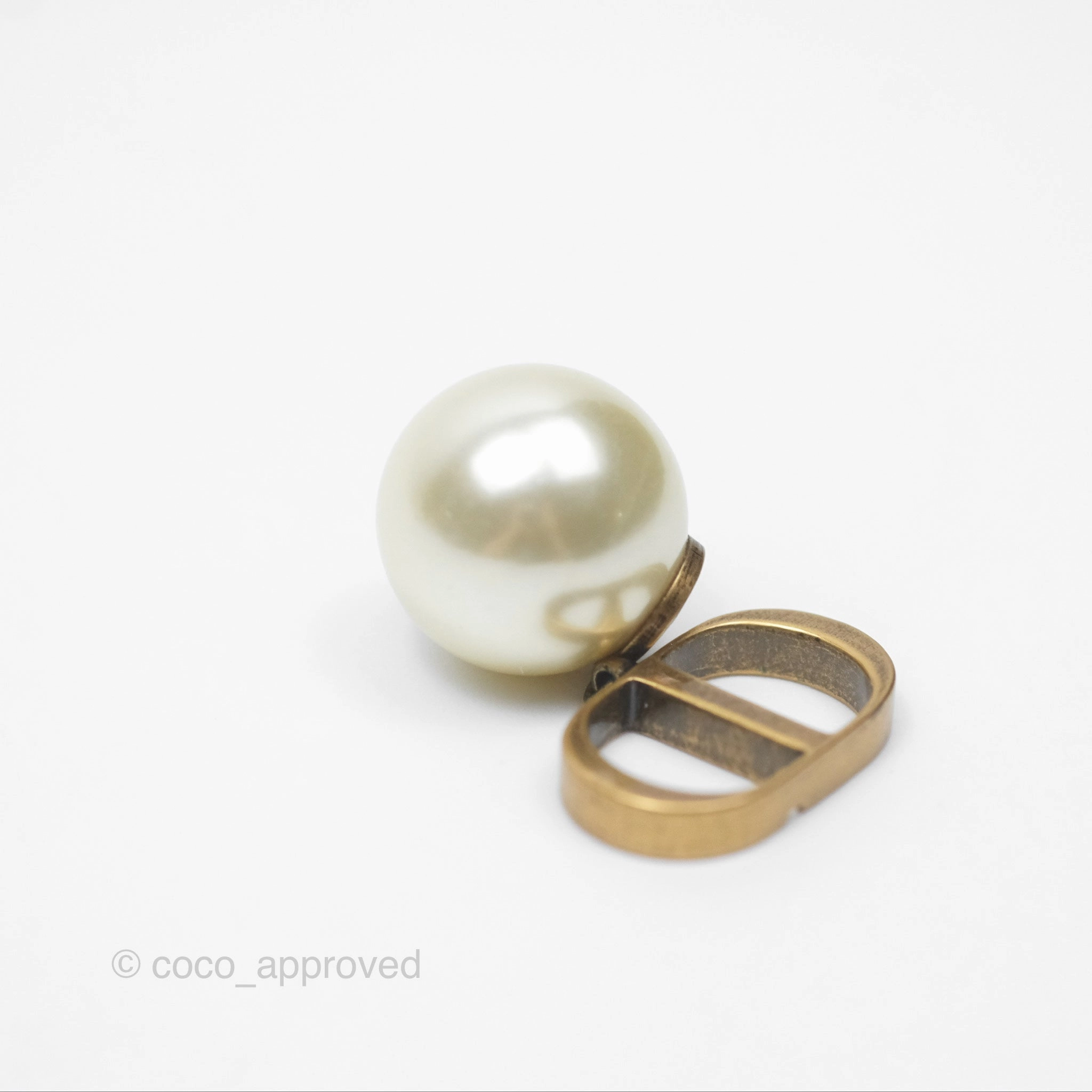 Christian Dior Tribales Pearl CD Earrings Gold Tone