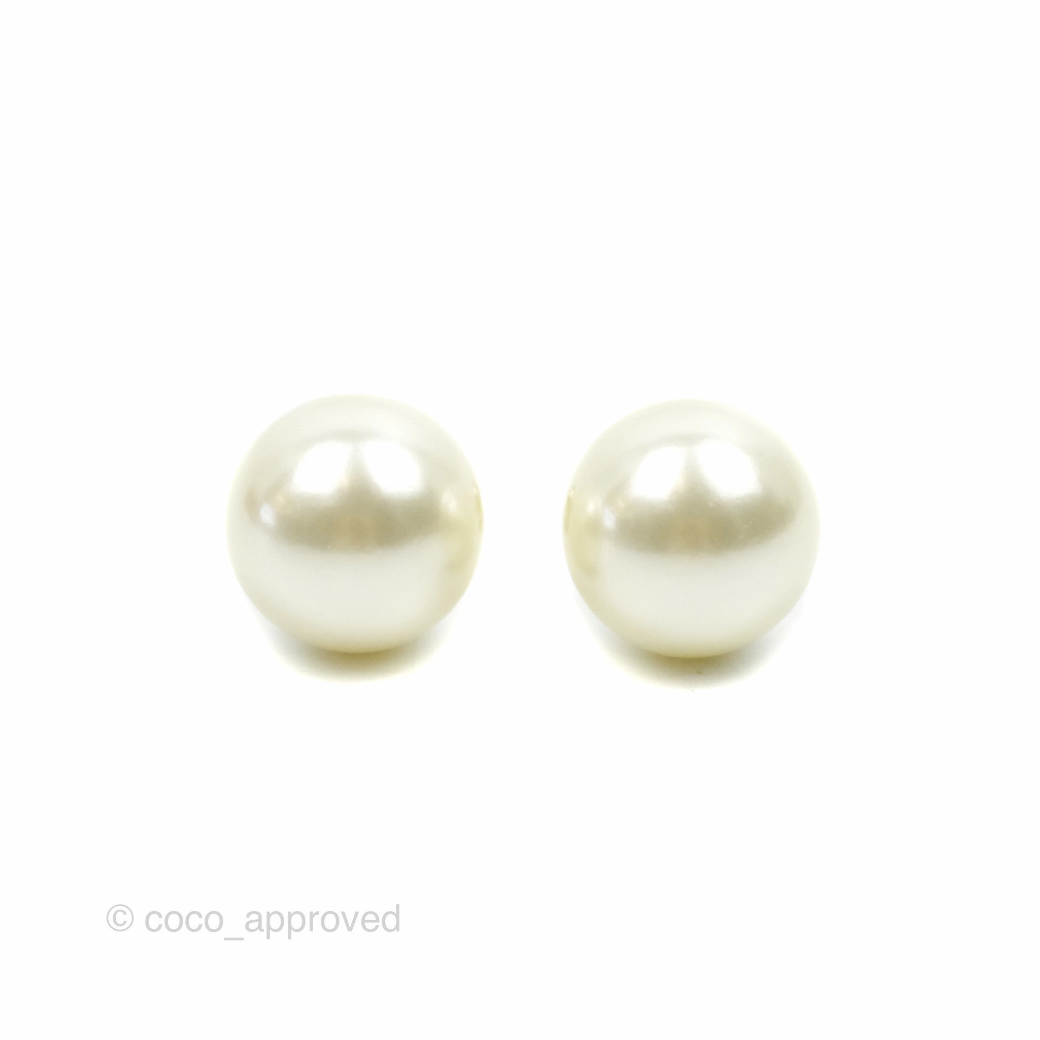 Christian Dior Tribales Pearl Earrings Gold Tone
