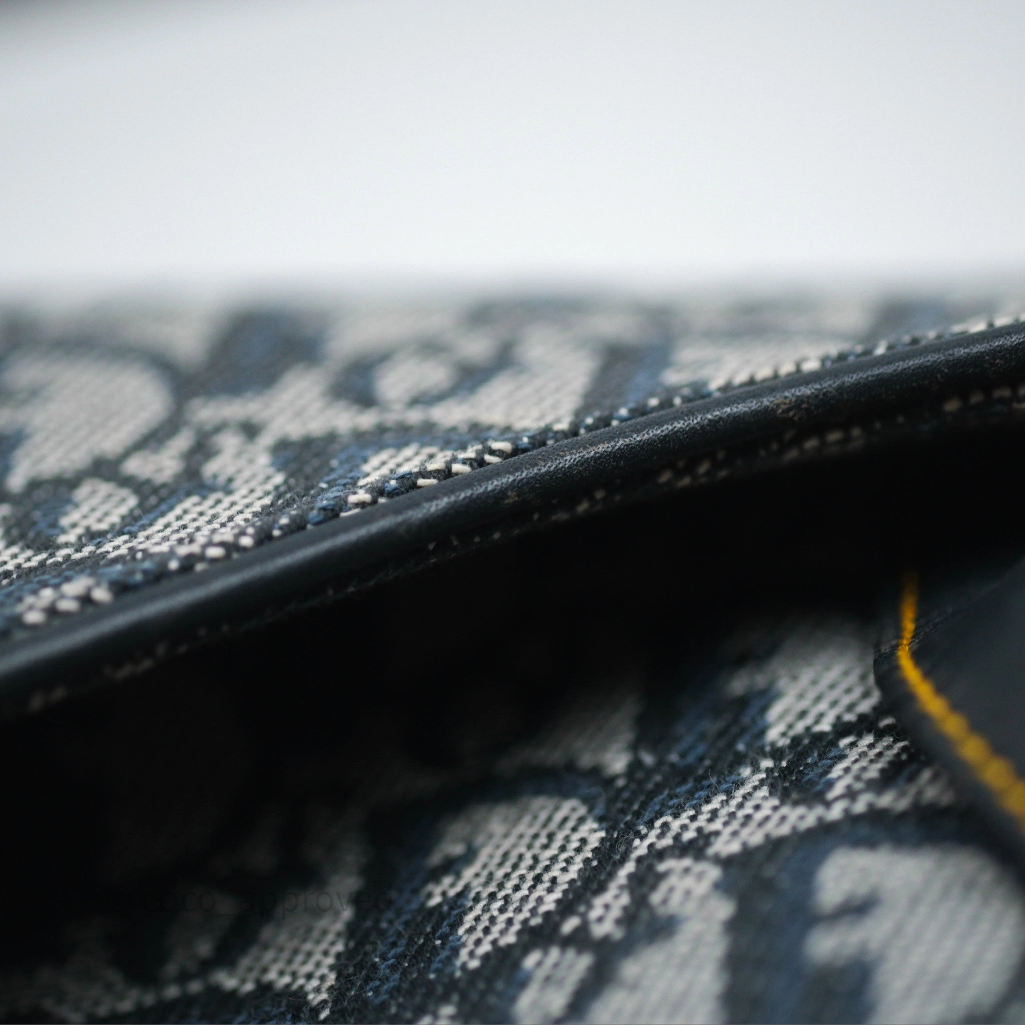 Christian Dior Vintage Saddle Bag Blue Oblique Jacquard Gold Hardware