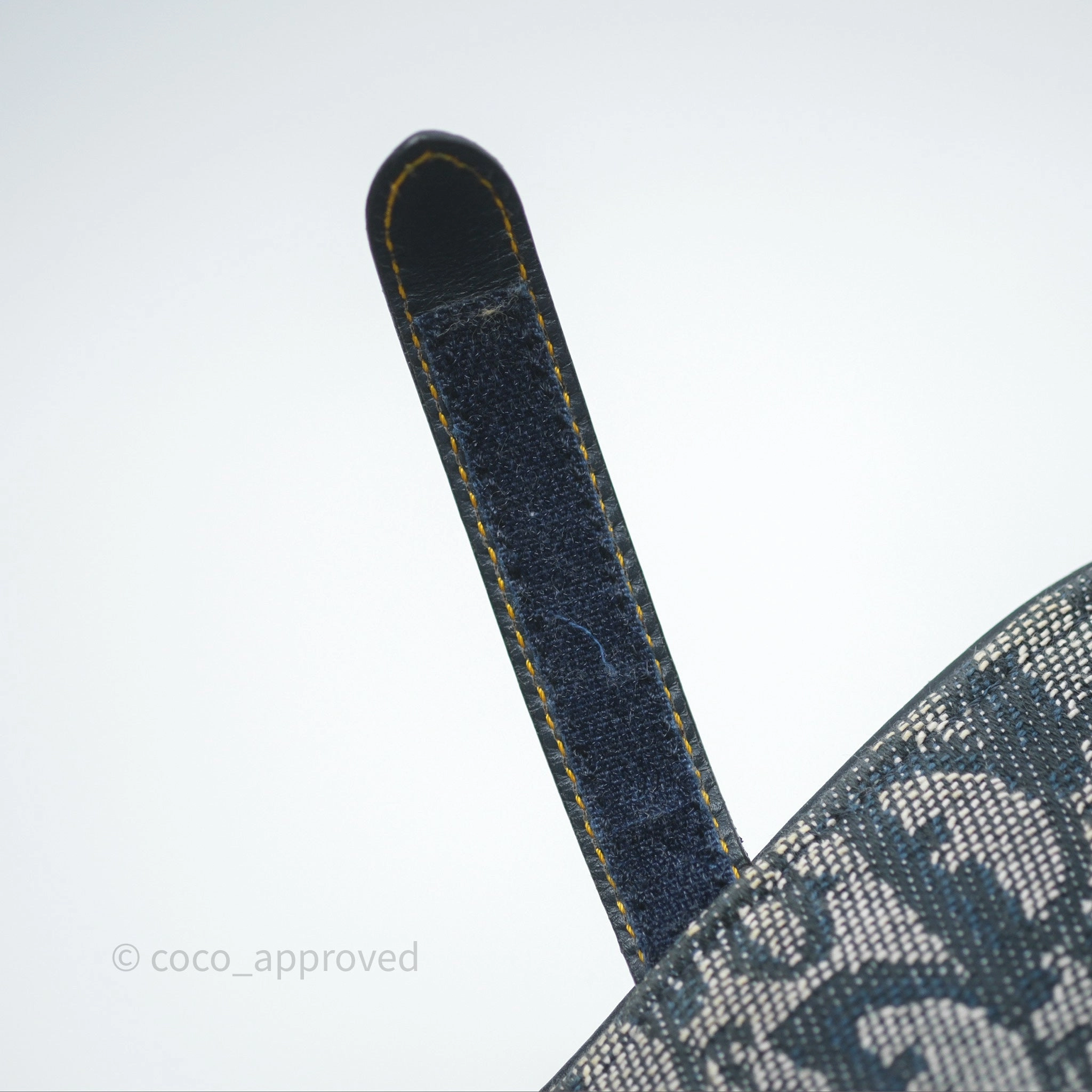 Christian Dior Vintage Saddle Bag Blue Oblique Jacquard Gold Hardware
