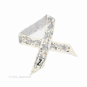 Christian Dior Zodiaque Silk Twilly Ivory