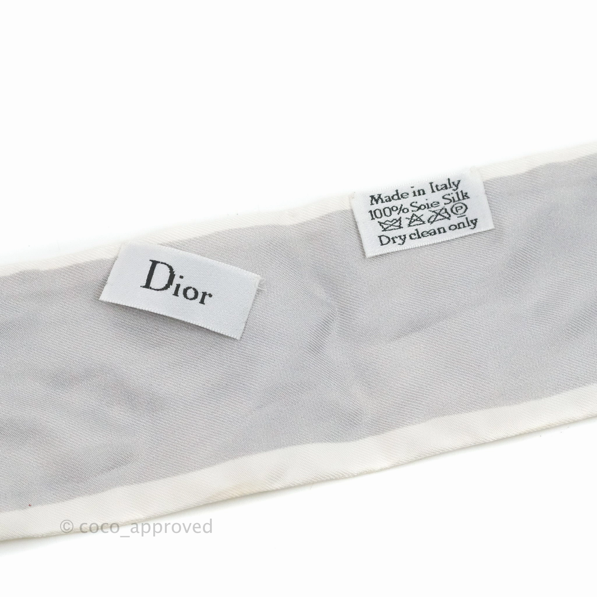 Christian Dior Zodiaque Silk Twilly Ivory