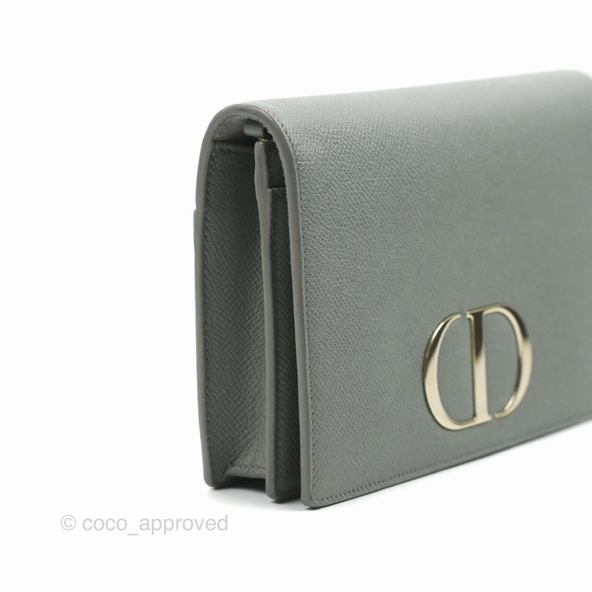 Dior 2-in-1 30 Montaigne Pouch Grey Grained Calfskin