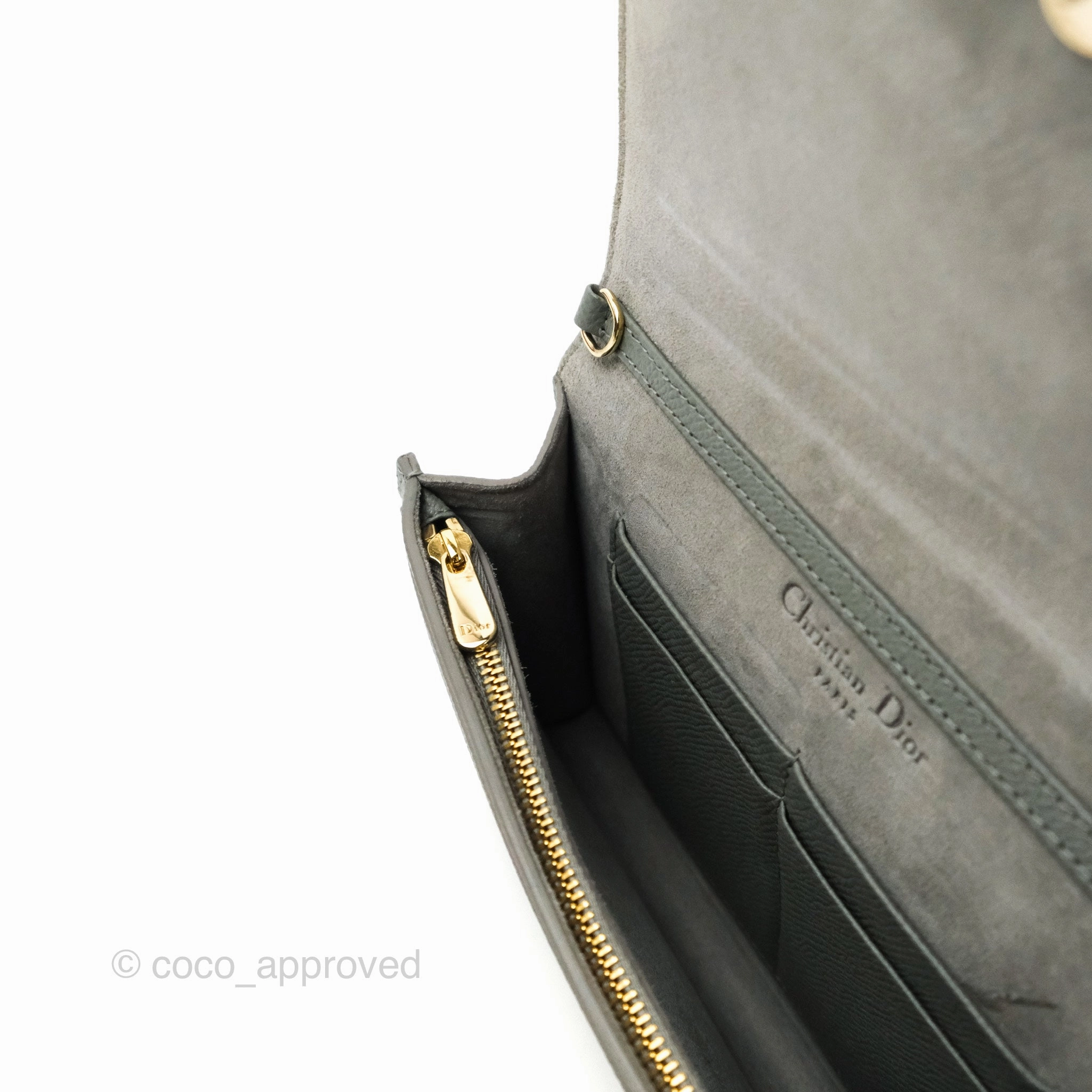 Dior 2-in-1 30 Montaigne Pouch Grey Grained Calfskin