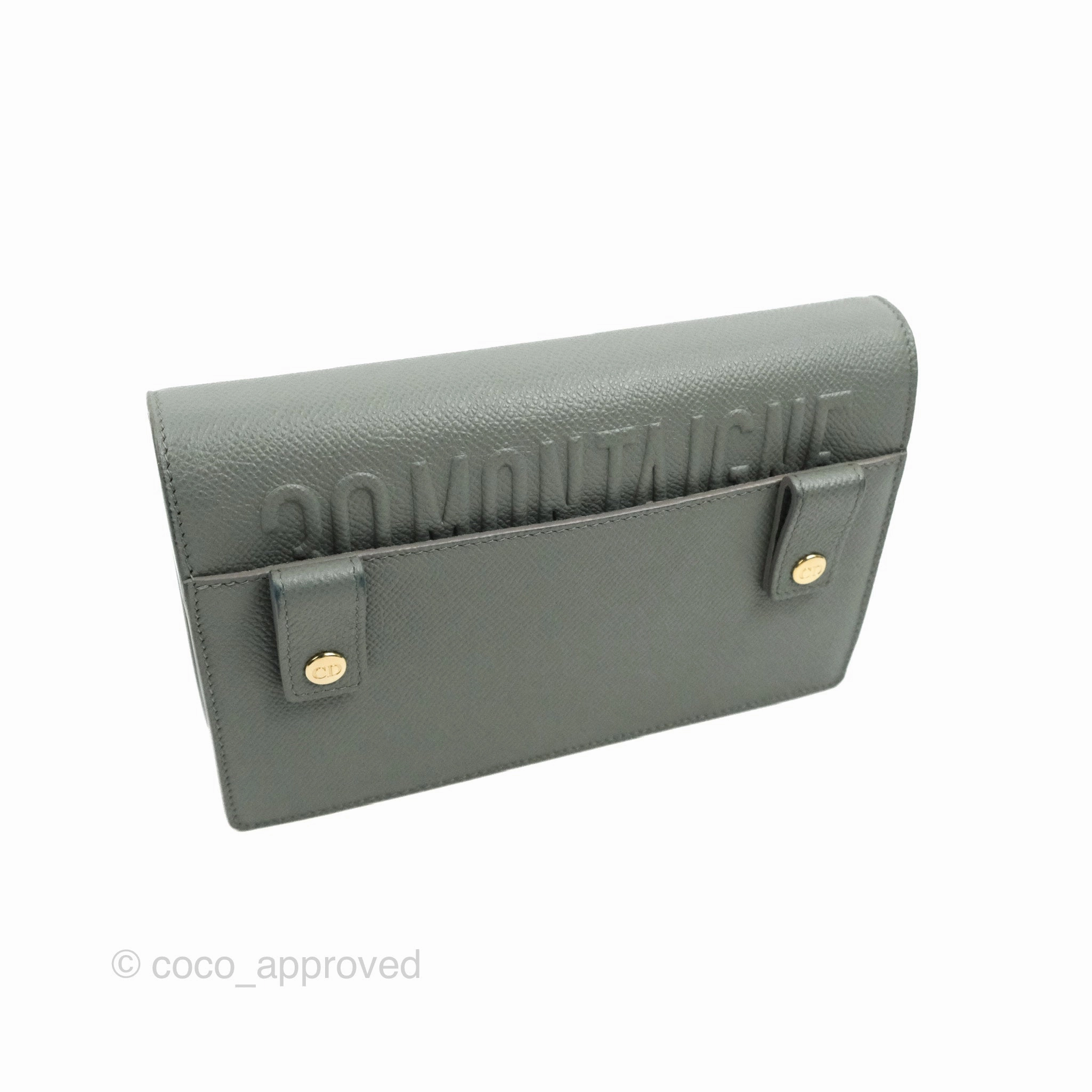 Dior 2-in-1 30 Montaigne Pouch Grey Grained Calfskin