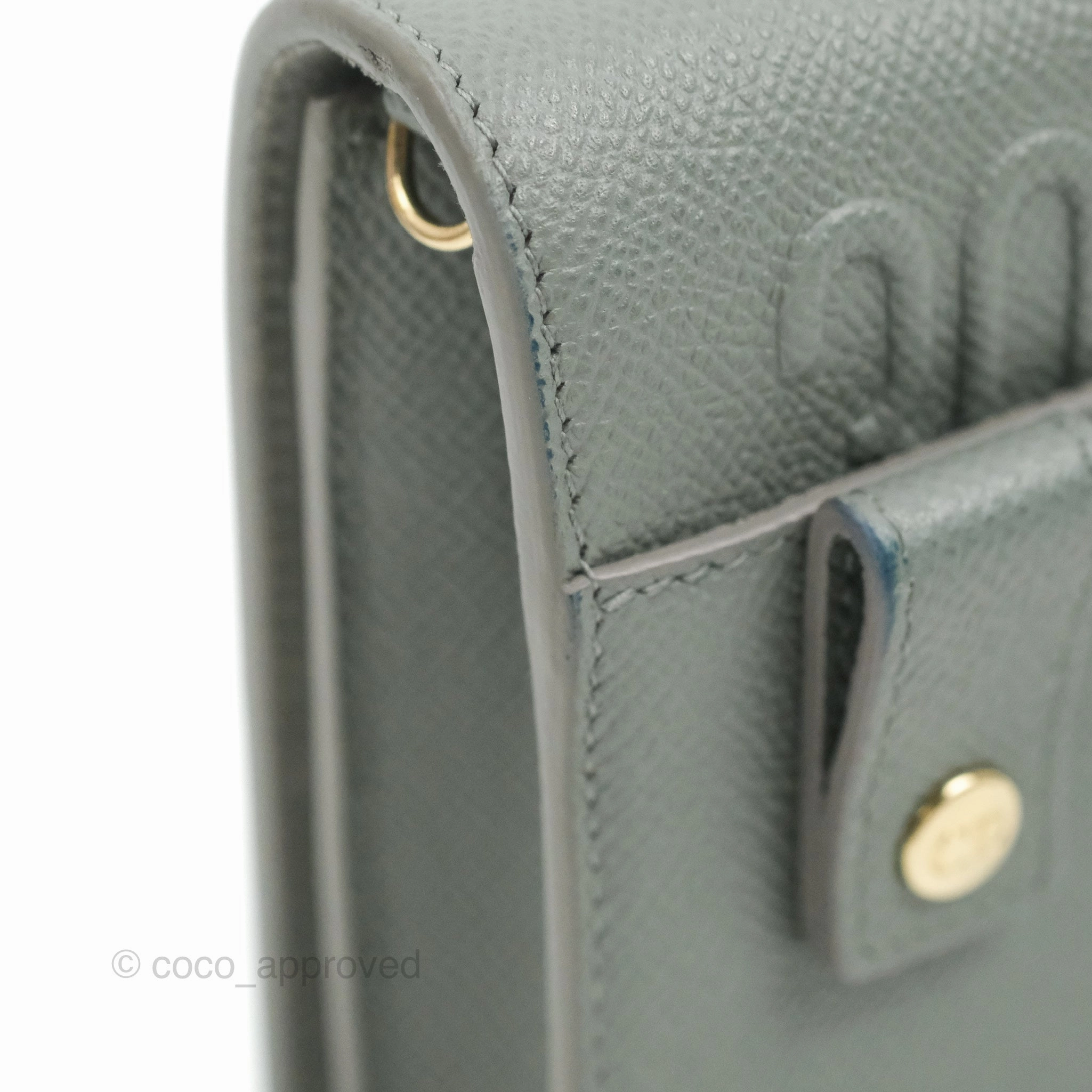 Dior 2-in-1 30 Montaigne Pouch Grey Grained Calfskin