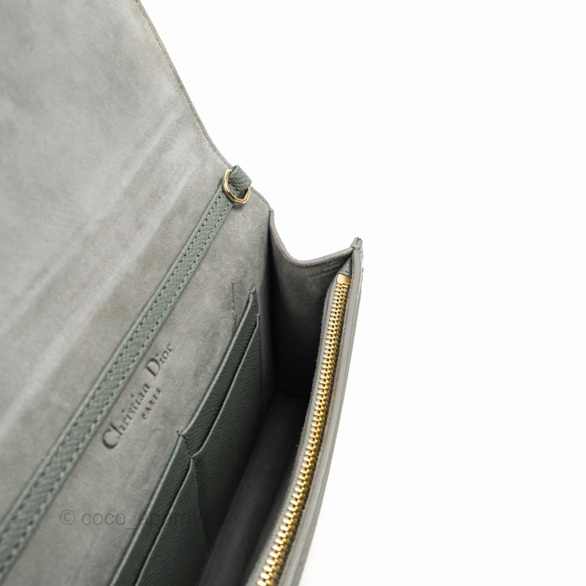 Dior 2-in-1 30 Montaigne Pouch Grey Grained Calfskin