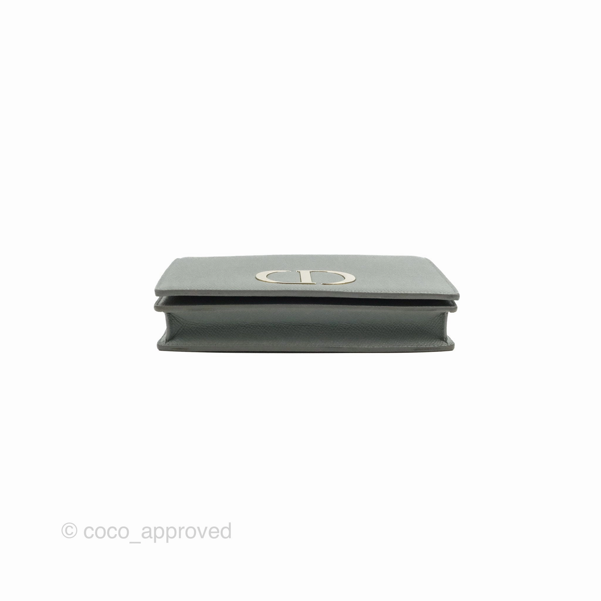 Dior 2-in-1 30 Montaigne Pouch Grey Grained Calfskin